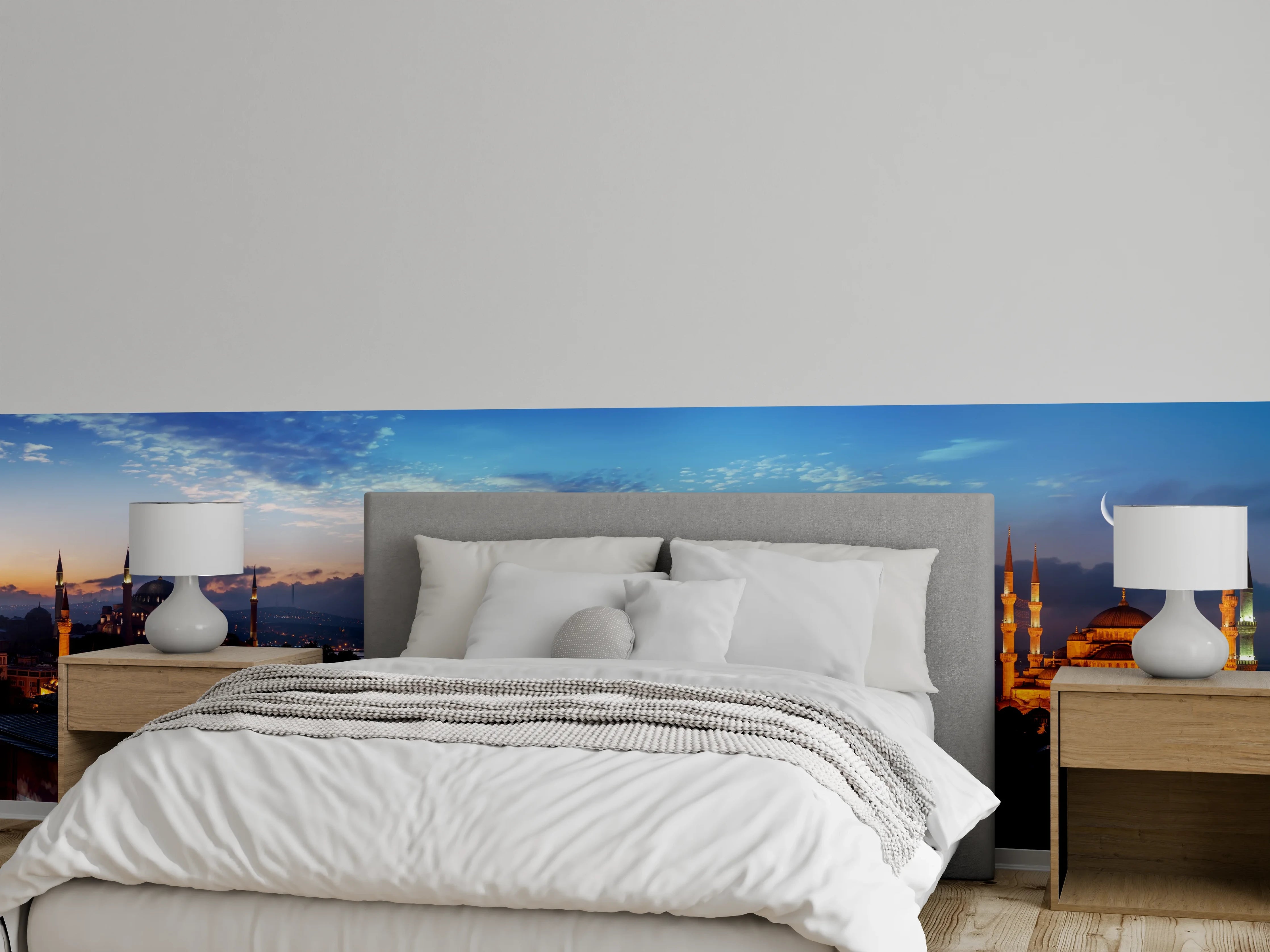 Wandverkleidung Schlafzimmer - Panorama von Istanbul im Nacht
