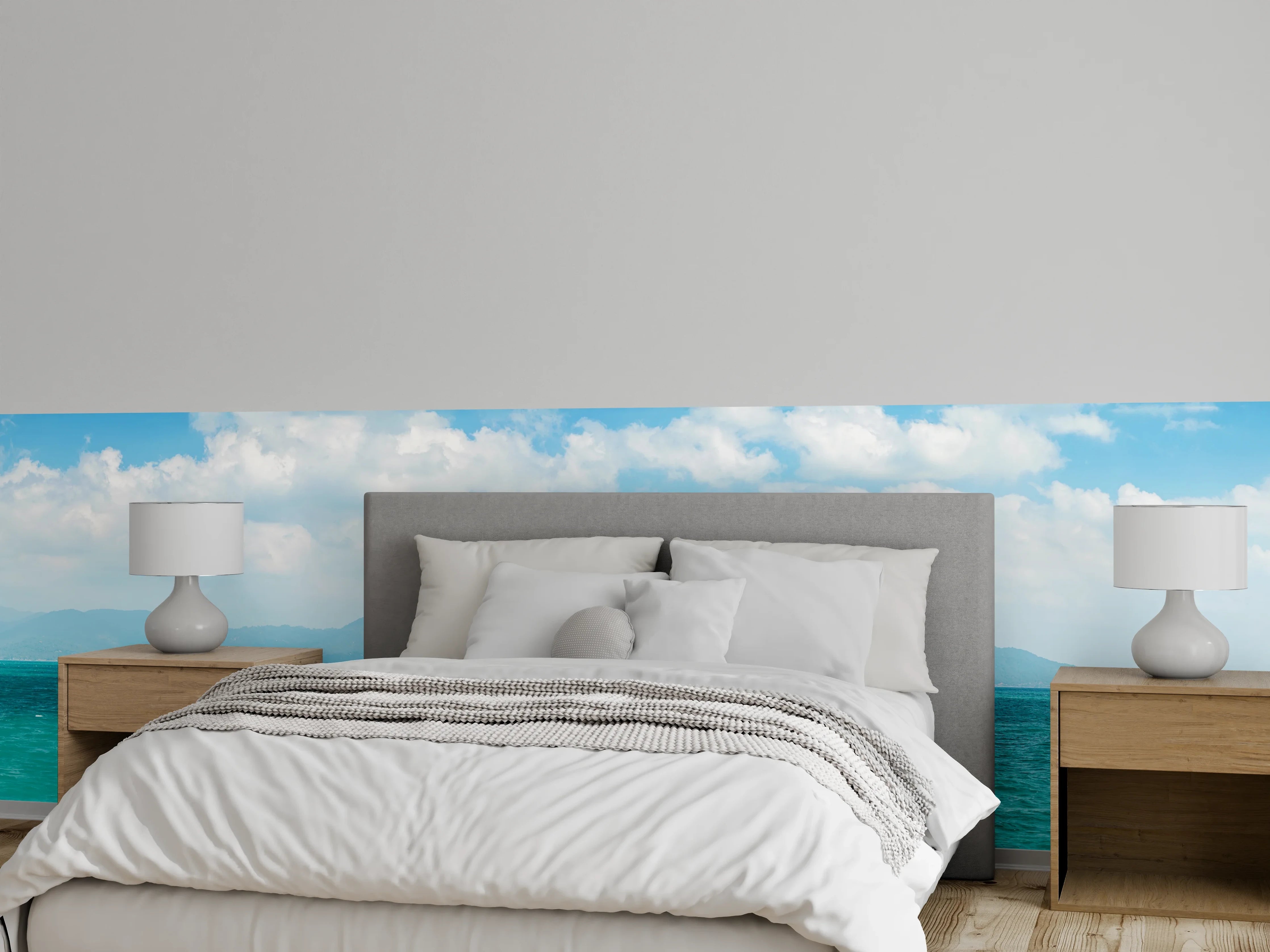 Wandverkleidung Schlafzimmer - Panoramablick auf das türkise Meer
