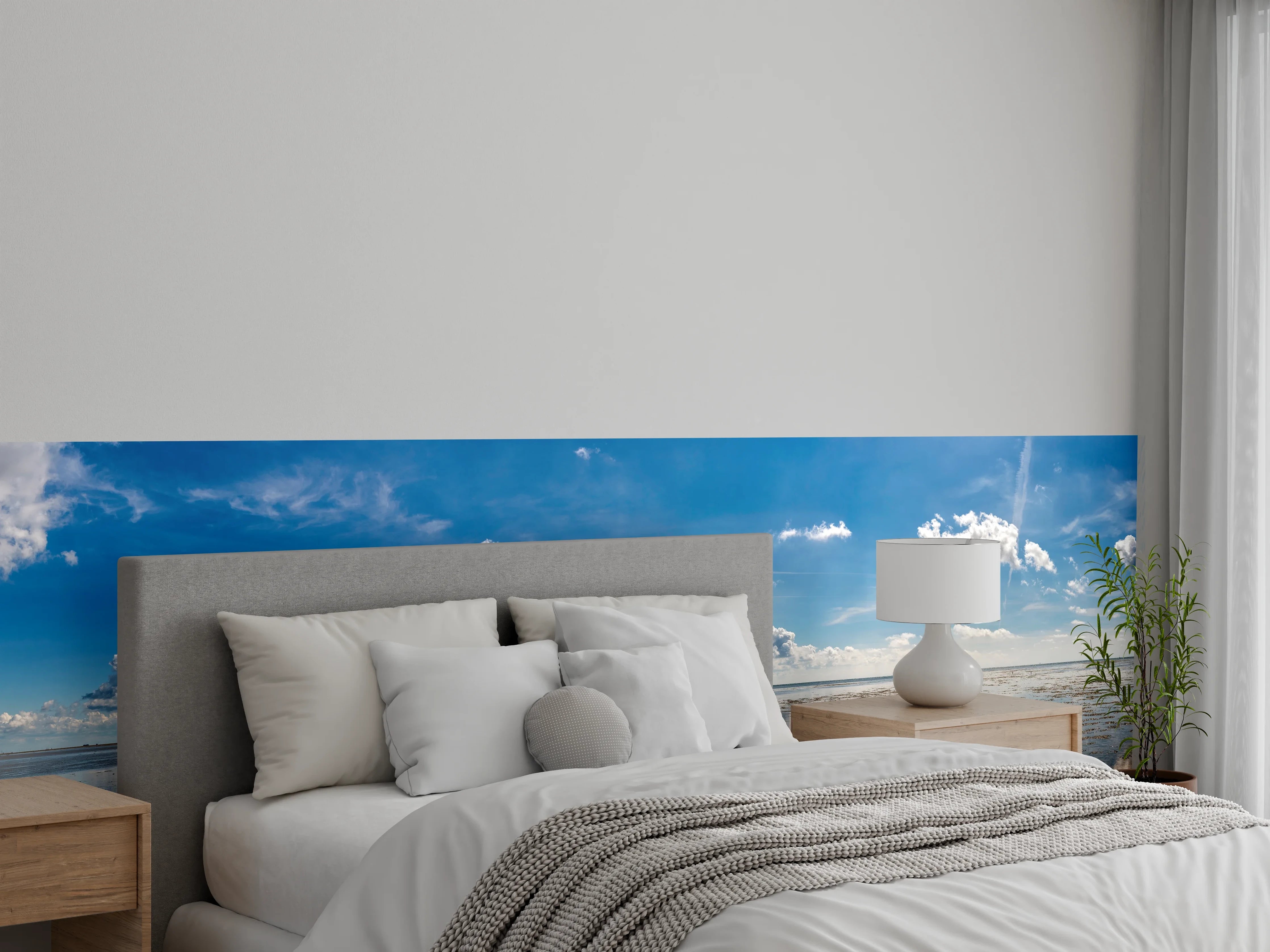 Wandverkleidung Schlafzimmer - Panoramablick auf den ruhigen Ozean