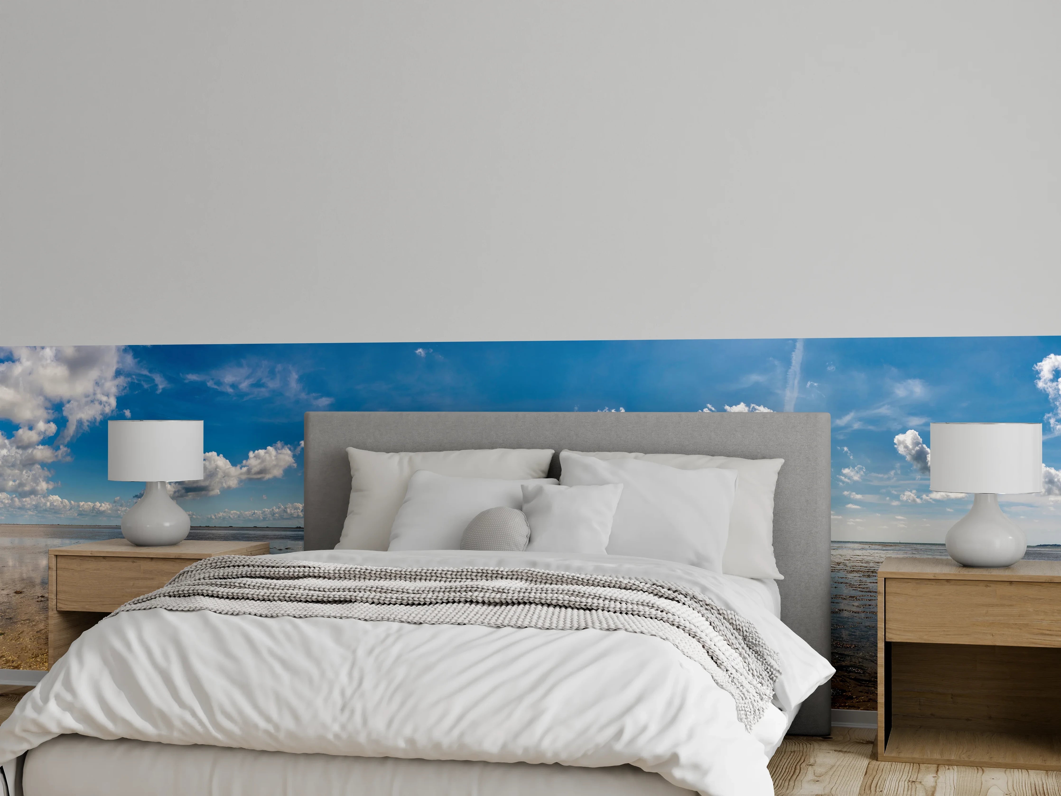 Wandverkleidung Schlafzimmer - Panoramablick auf den ruhigen Ozean