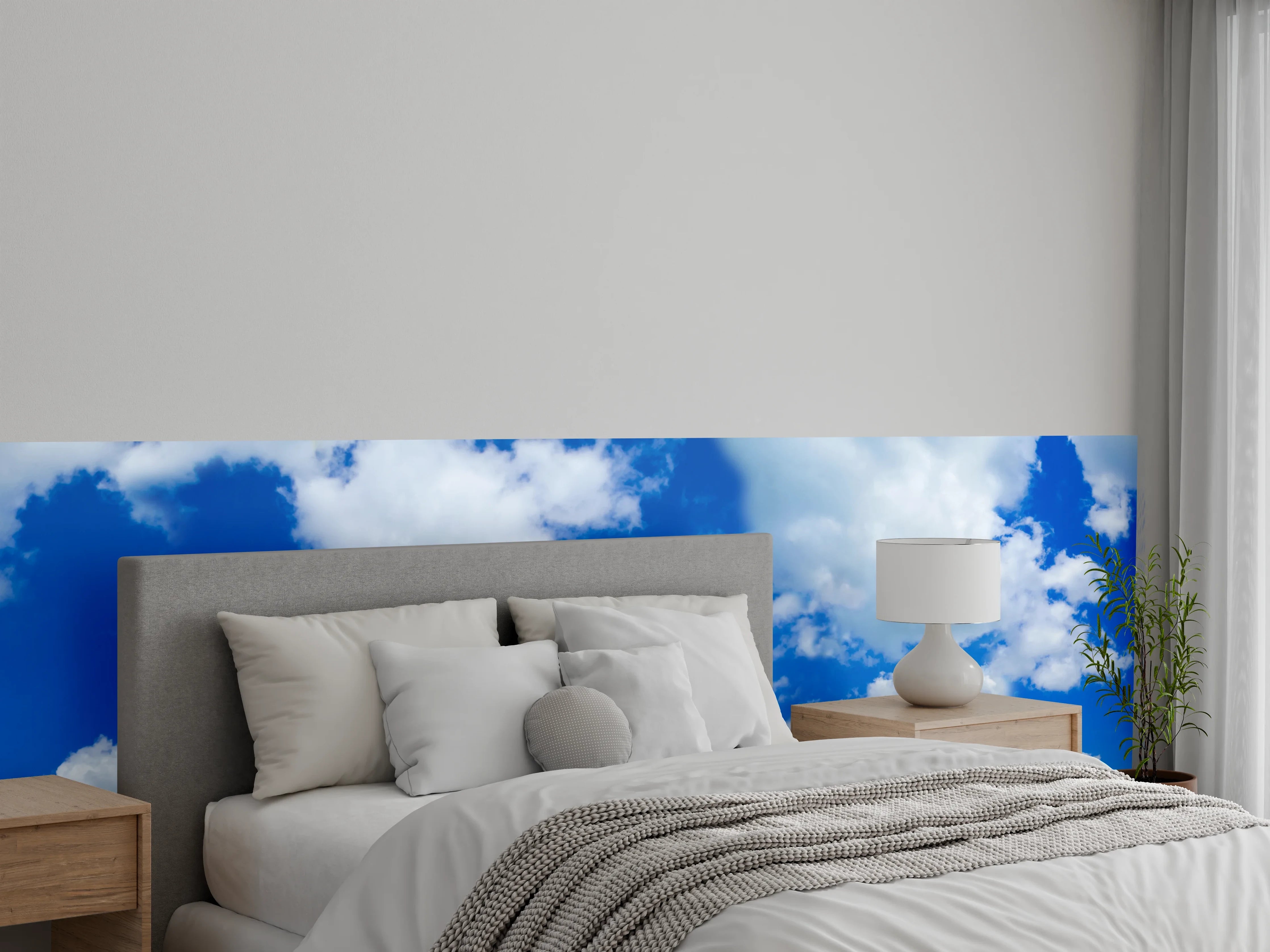 Wandverkleidung Schlafzimmer - Panoramischer Himmel mit Wolken