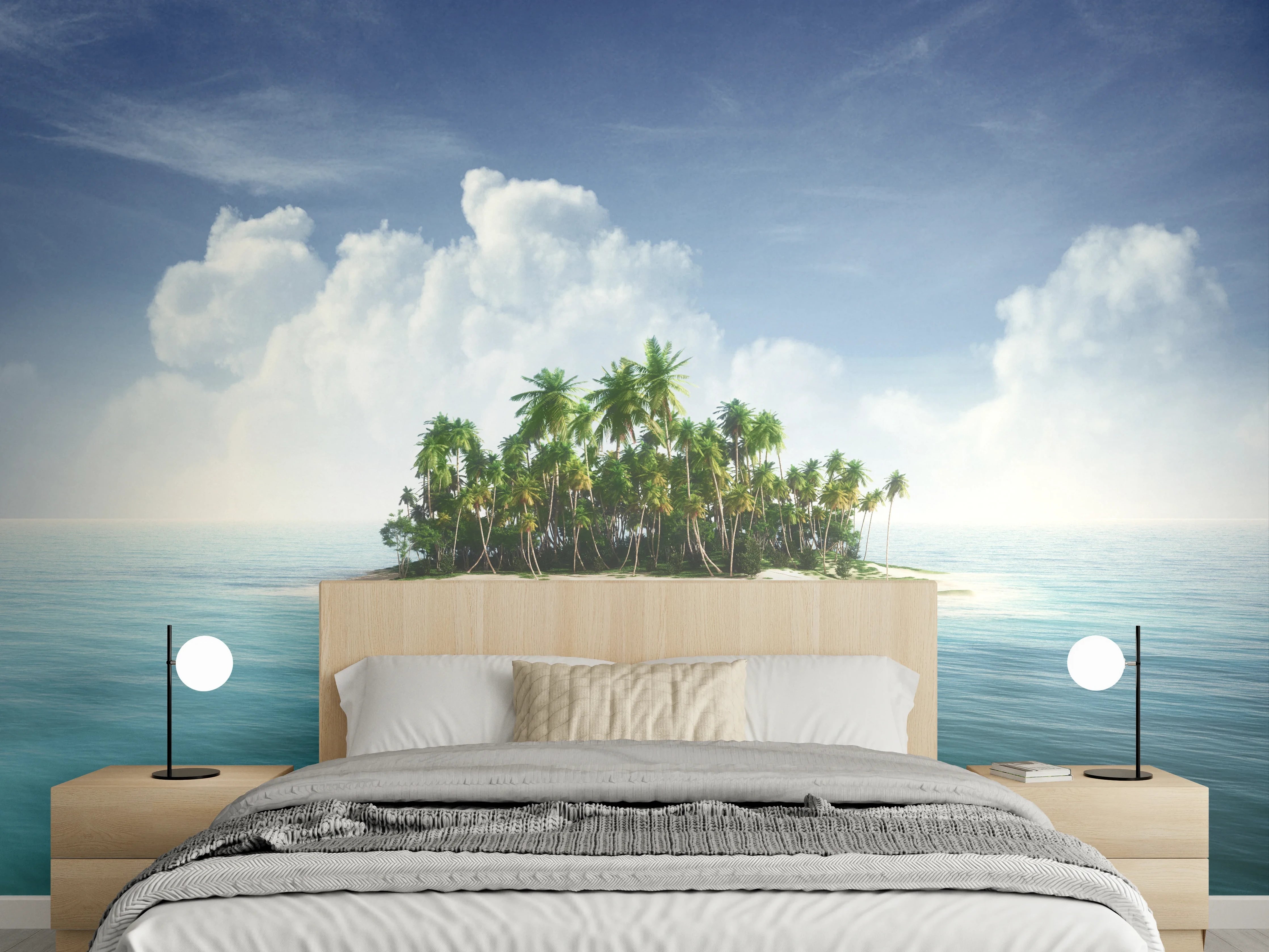 Wandverkleidung Schlafzimmer - Paradiesische Insel im Ozean