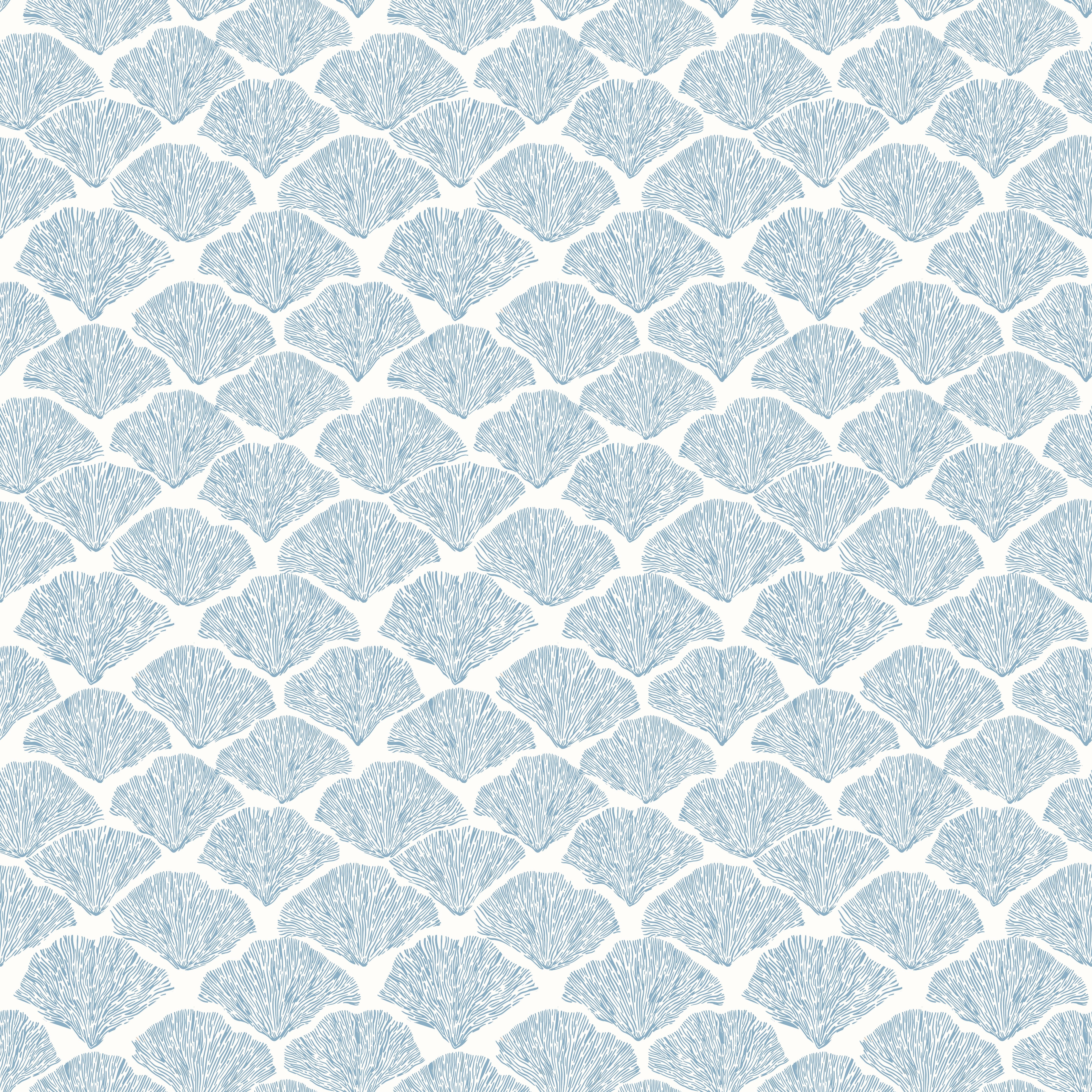 Wandverkleidung Schlafzimmer-Pastellblaues Korallenfächer-Muster