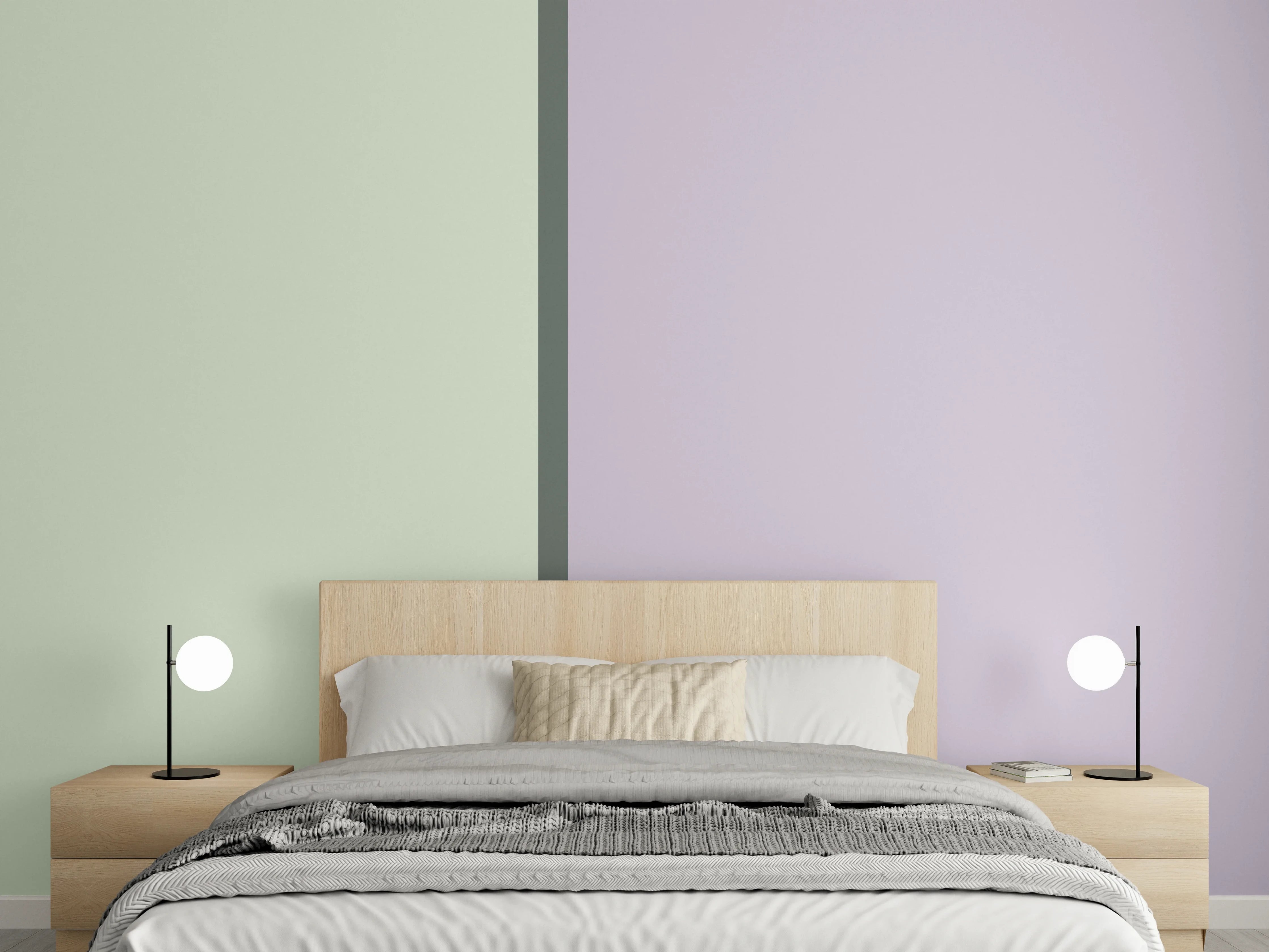 Wandverkleidung Schlafzimmer - Pastellfarbene Zickzack-Musterwand