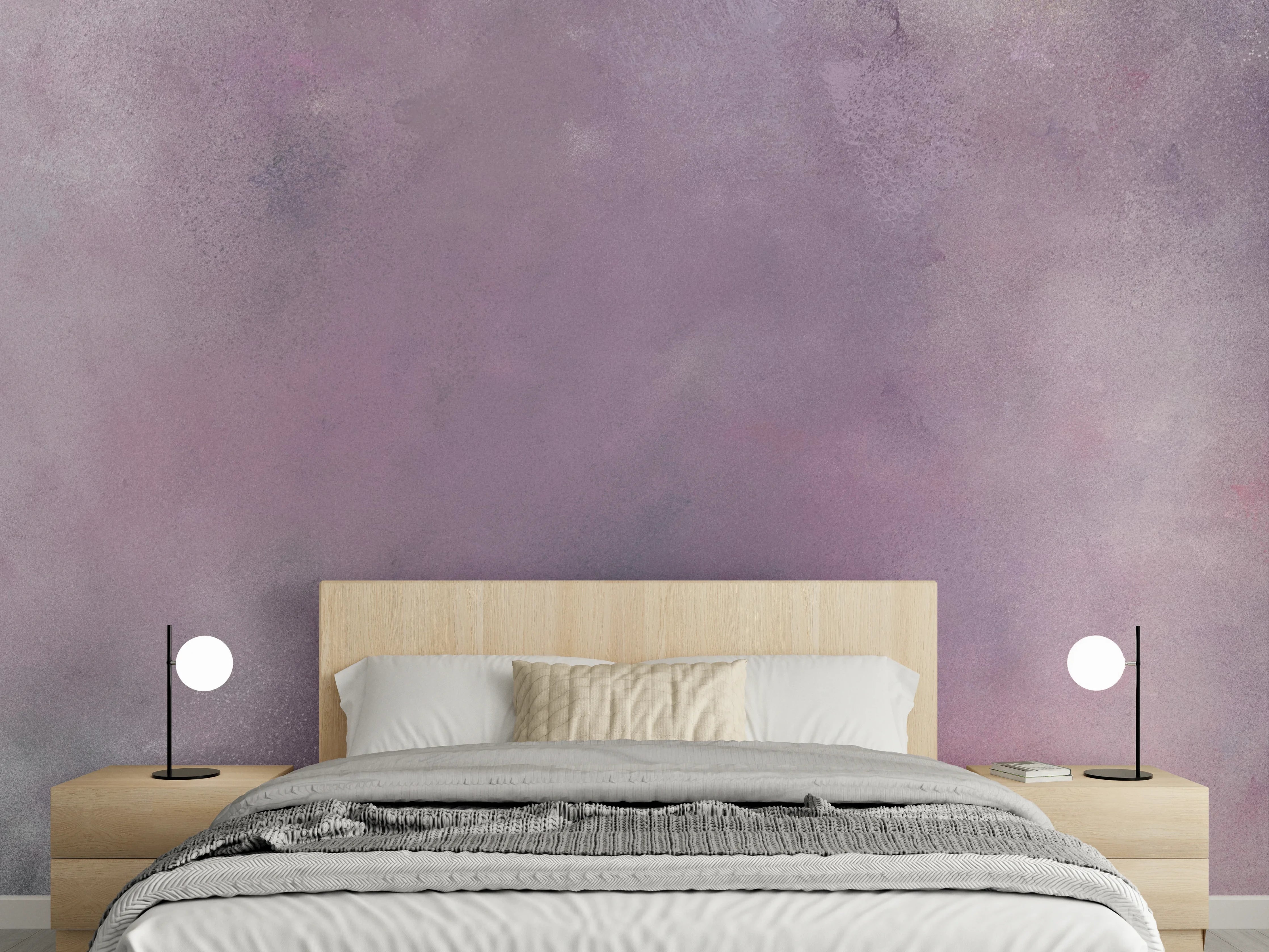 Wandverkleidung Schlafzimmer - Pastellstruktur in Lila und Grau