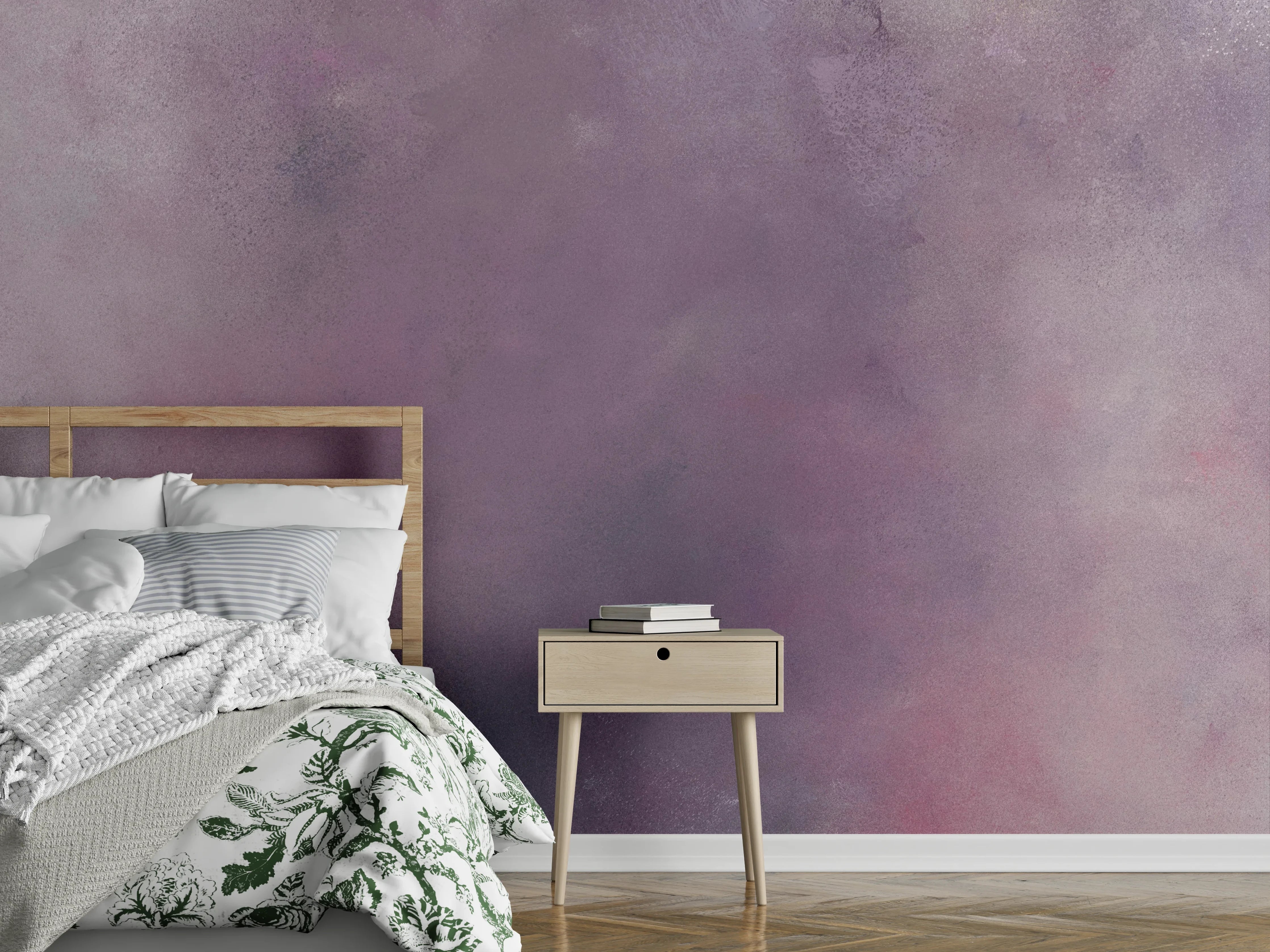 Wandverkleidung Schlafzimmer - Pastellstruktur in Lila und Grau
