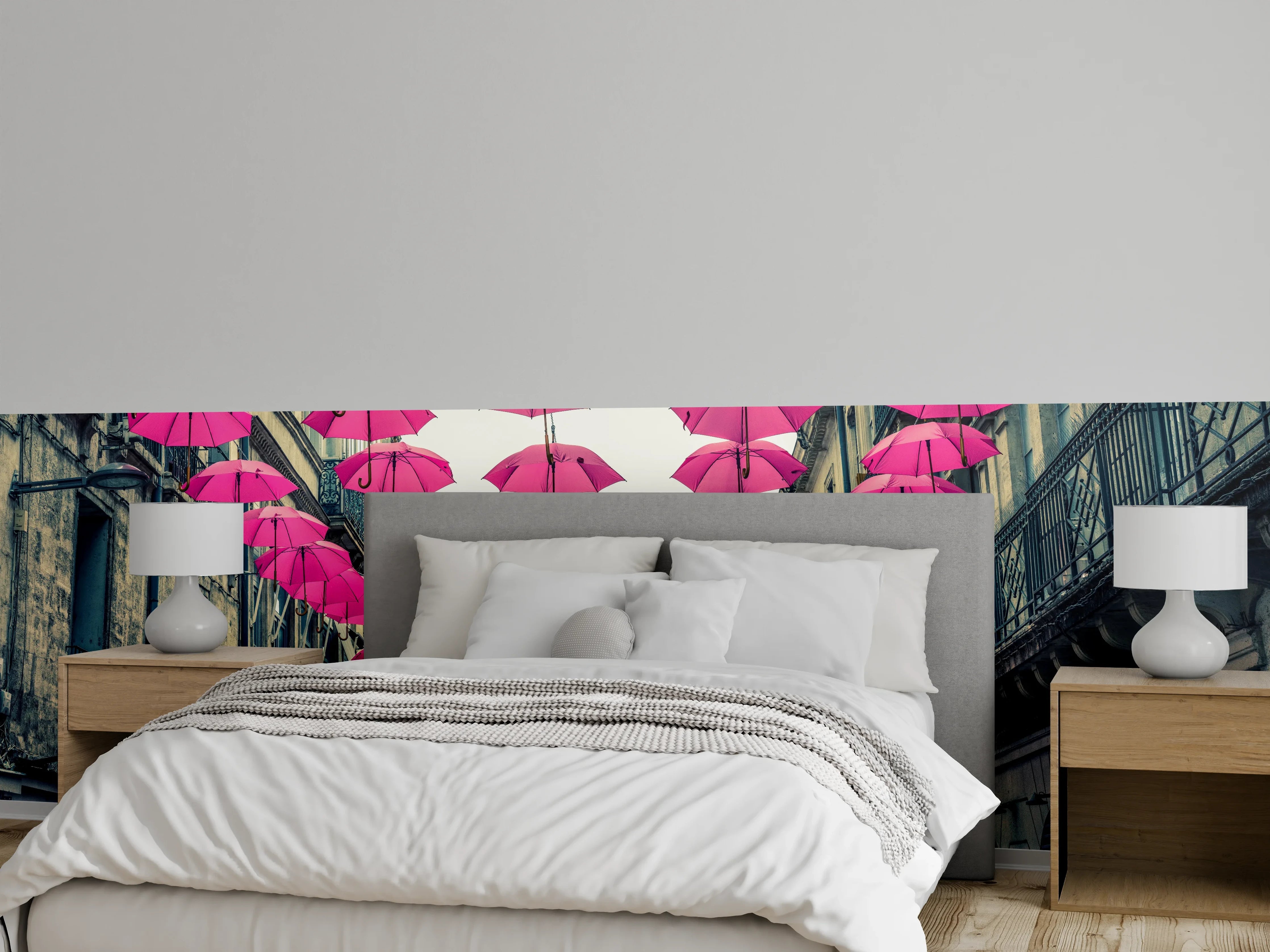 Wandverkleidung Schlafzimmer - Pinke Schirme Straßendekoration
