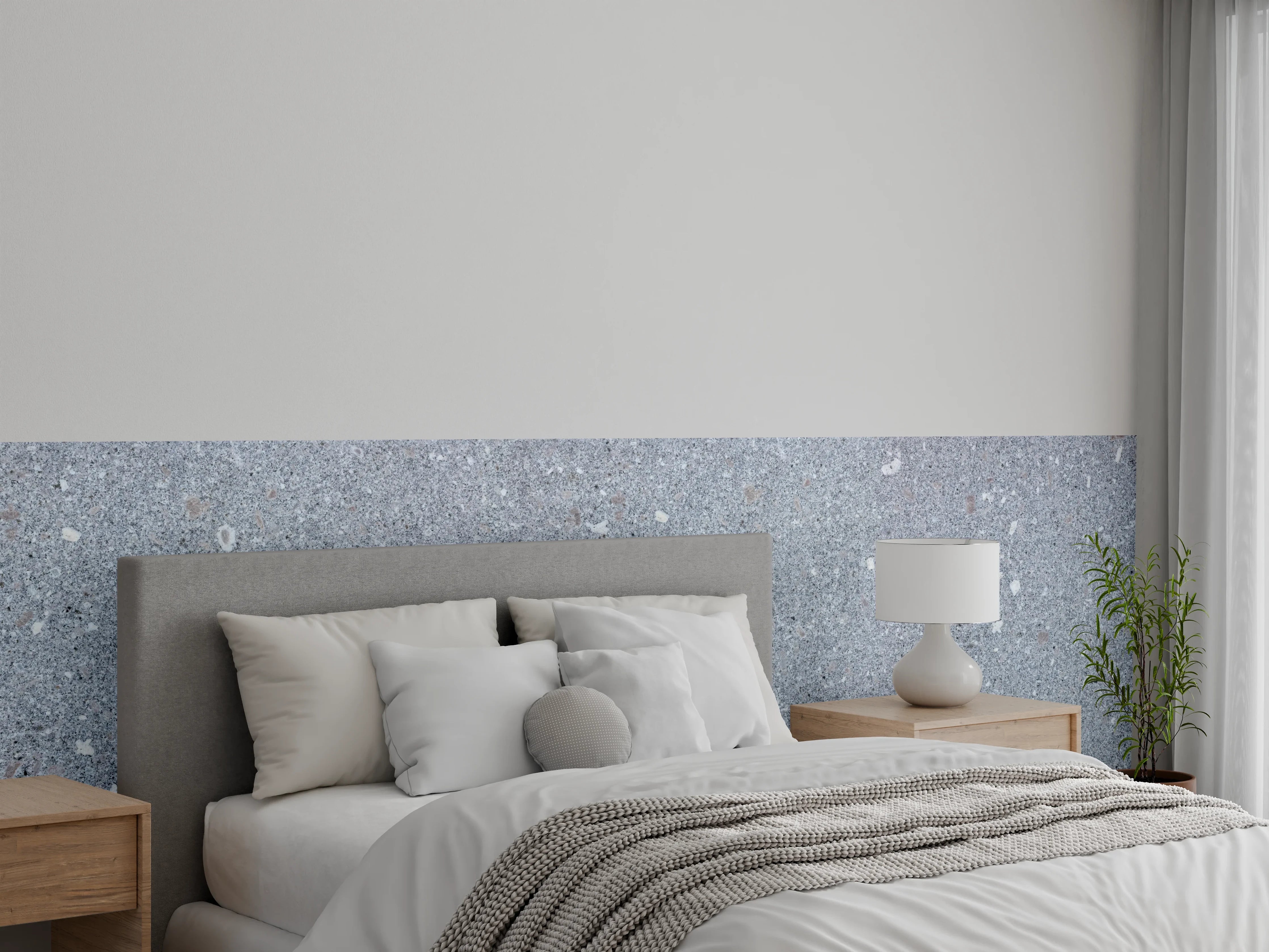 Wandverkleidung Schlafzimmer - Polierter Naturgranit
