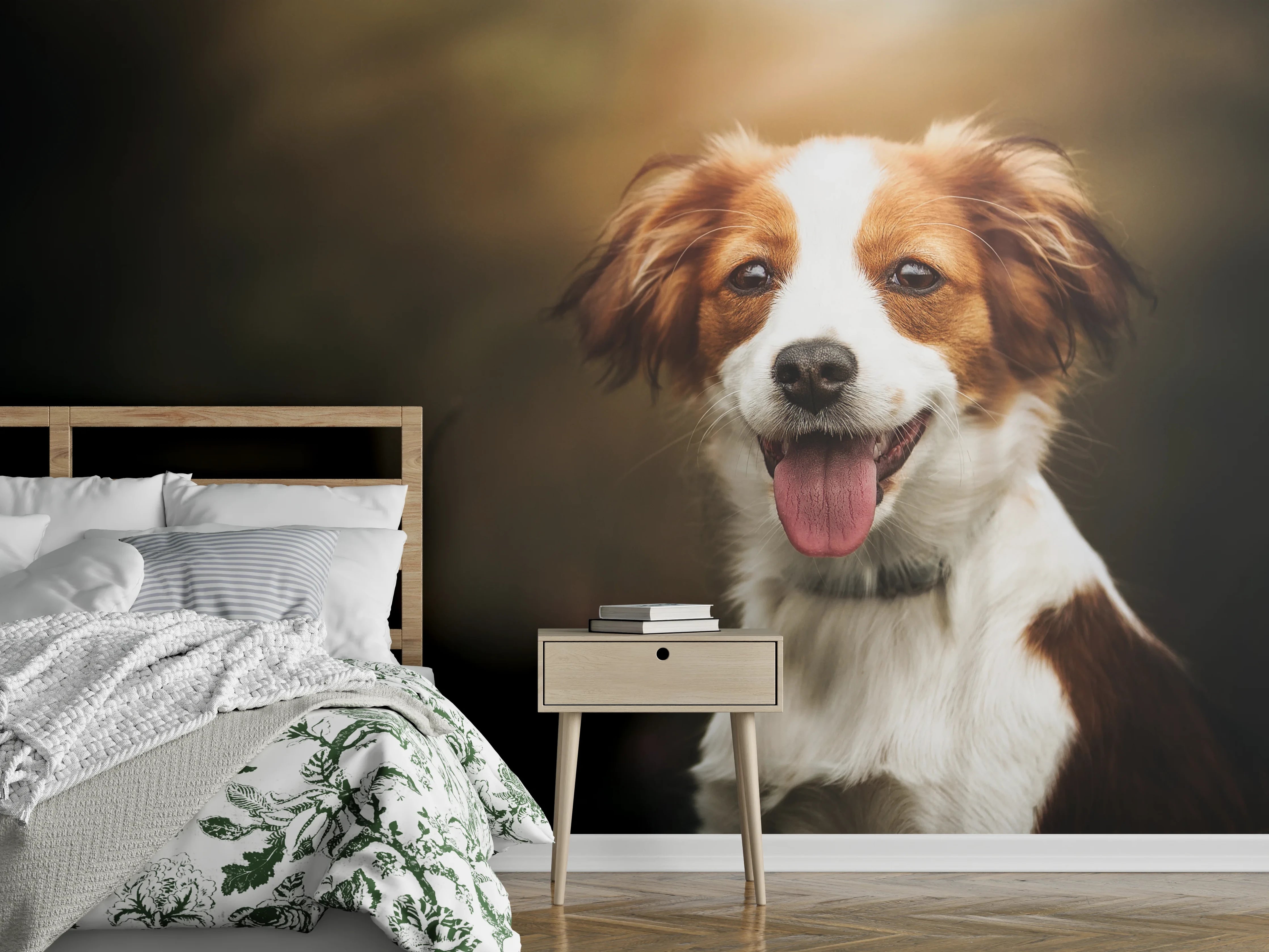 Wandverkleidung Schlafzimmer - Porträt eines niedlichen Kooiker-Hundes