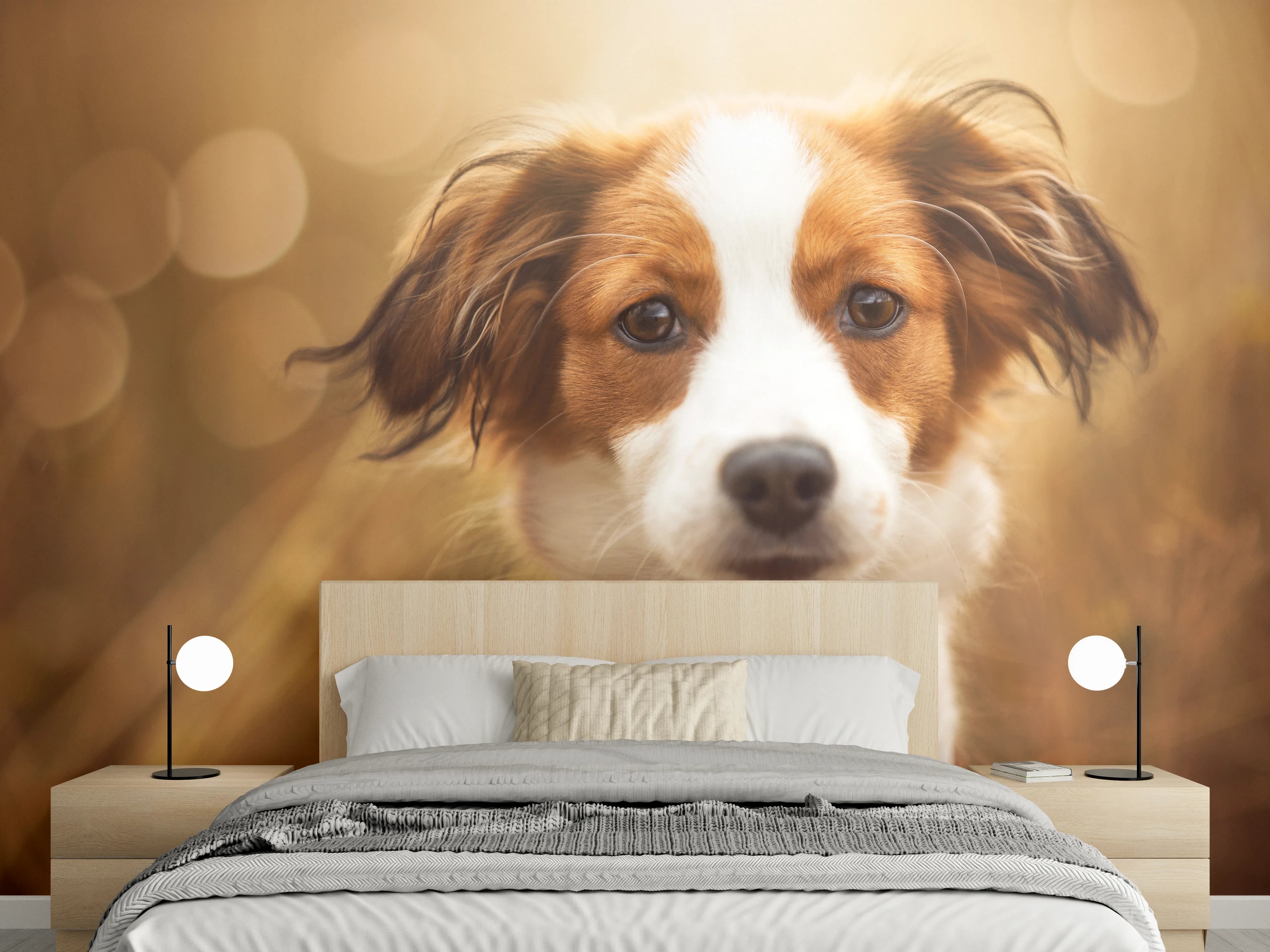 Wandverkleidung Schlafzimmer - Portrait eines süßen Kooiker Hundes