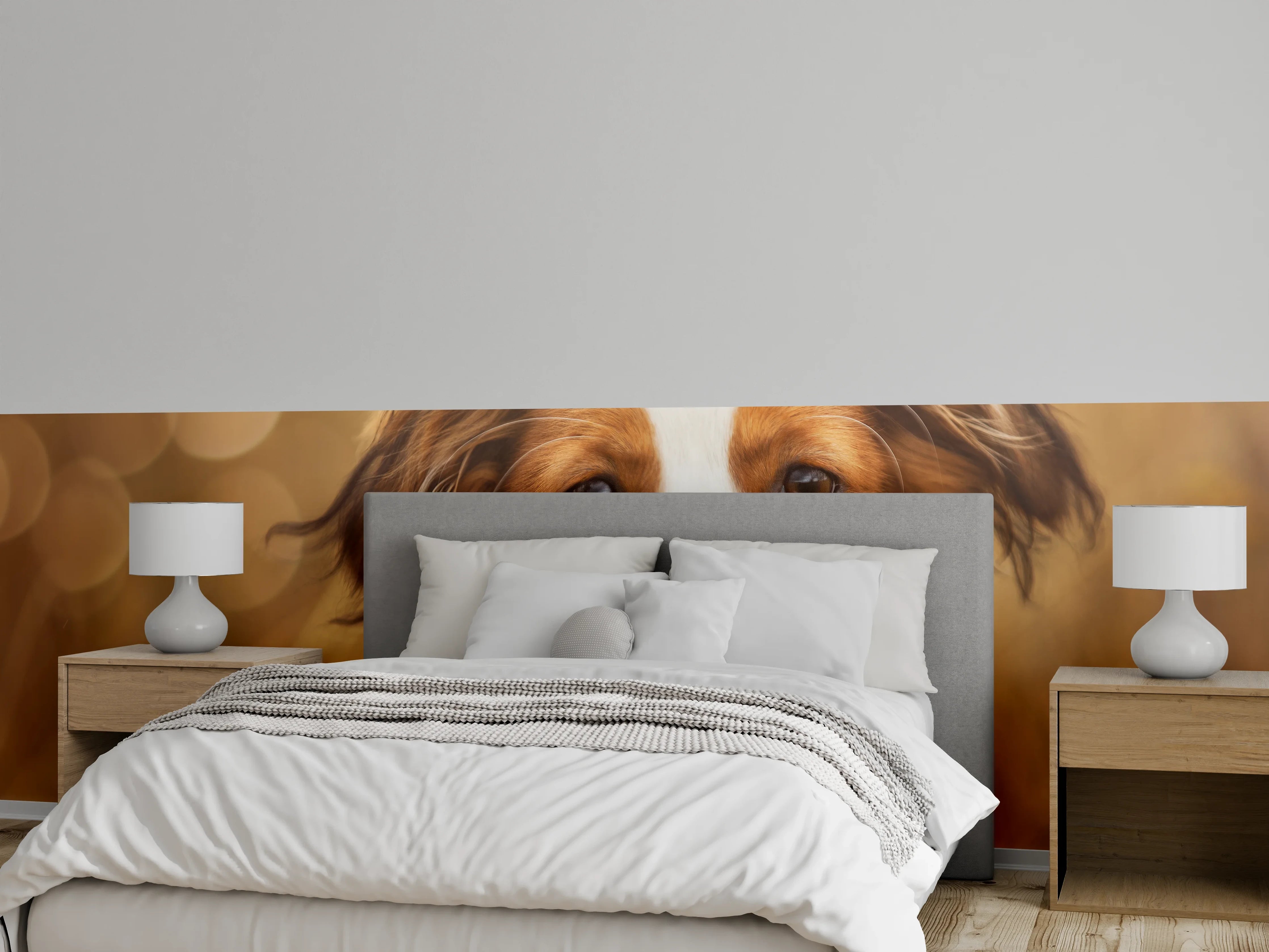 Wandverkleidung Schlafzimmer - Portrait eines süßen Kooiker Hundes
