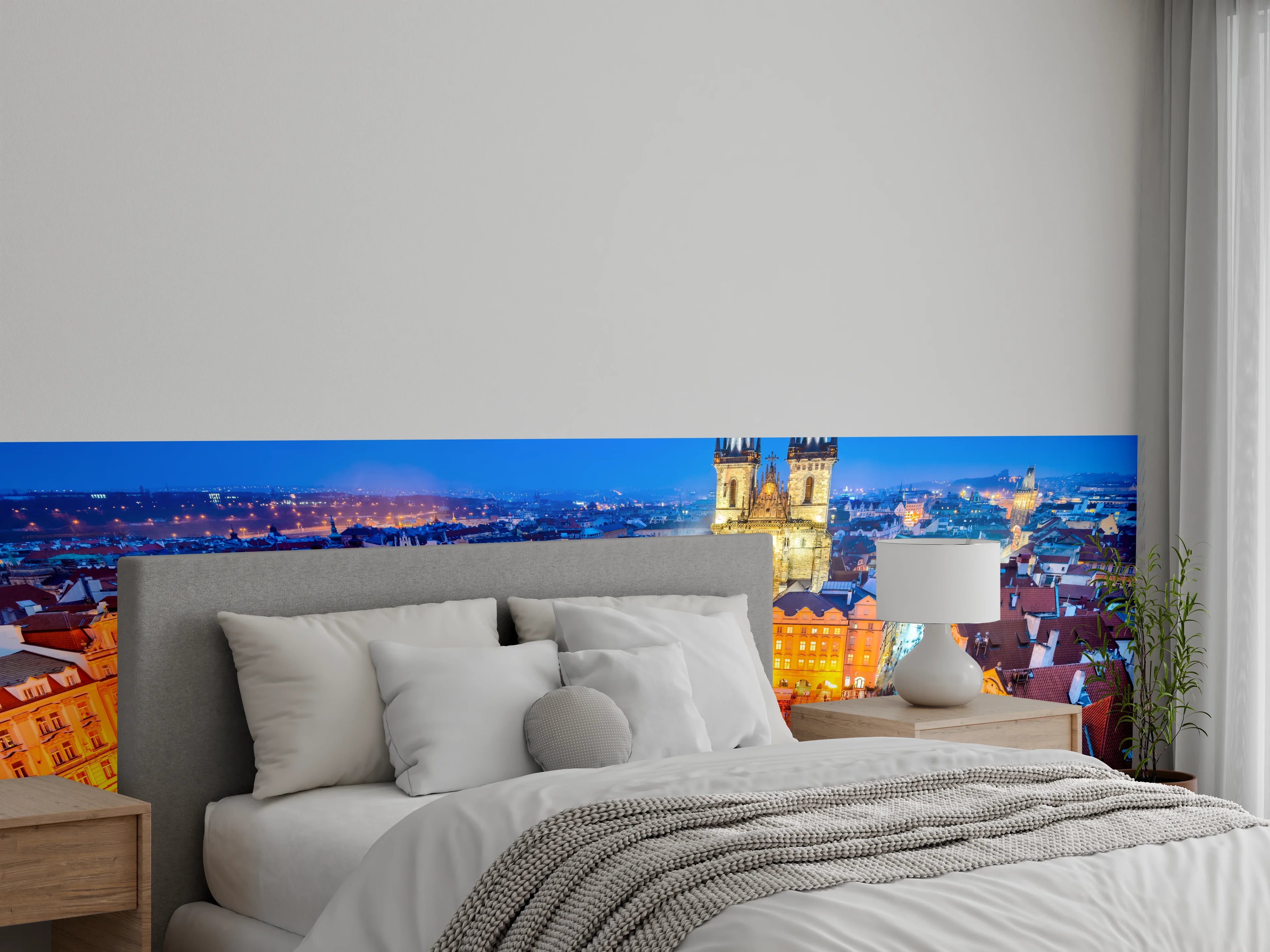 Wandverkleidung Schlafzimmer - Prager Altstadt-Weihnachtsmarkt bei Nacht