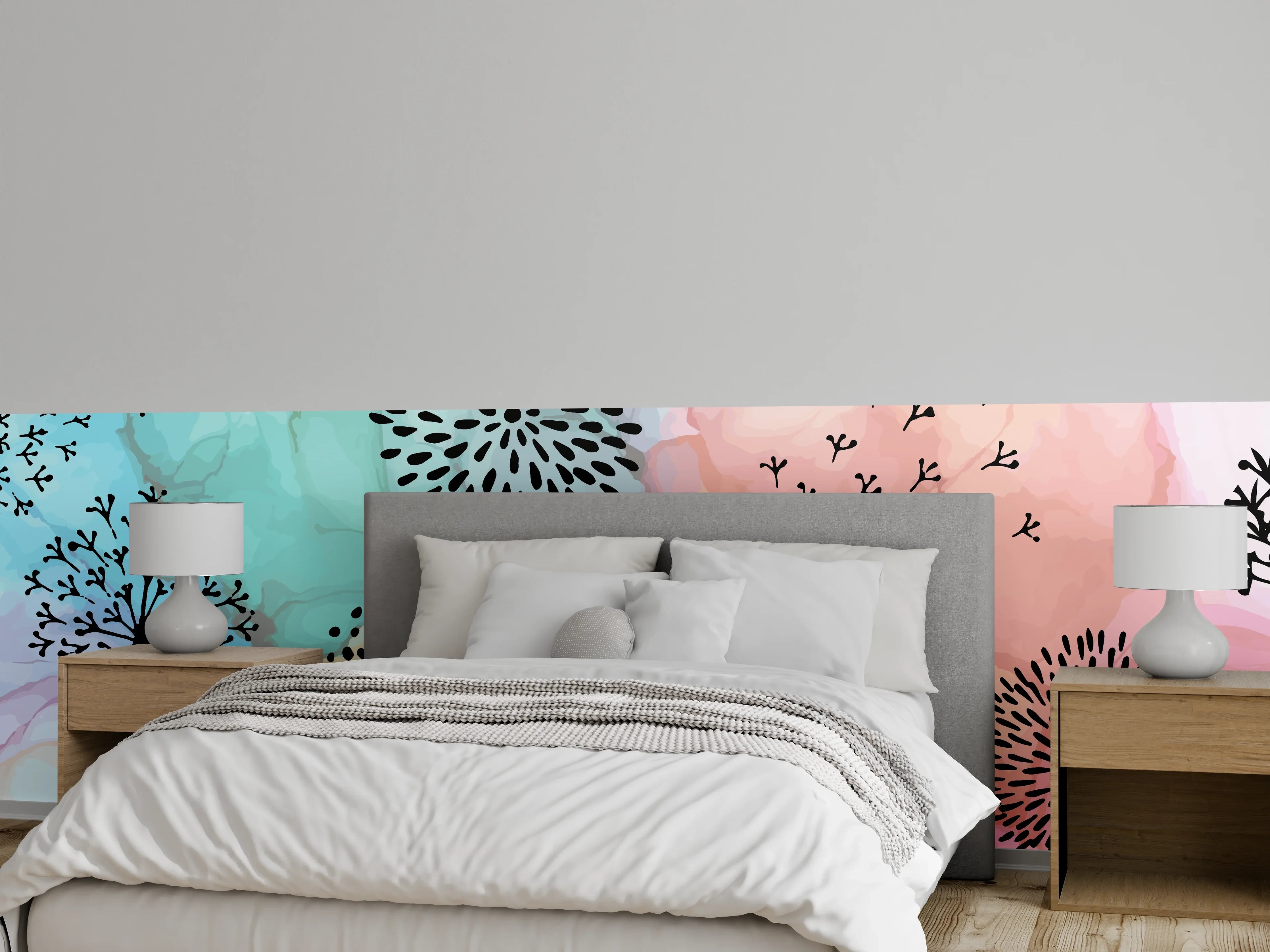 Wandverkleidung Schlafzimmer - Pusteblume Aquarell