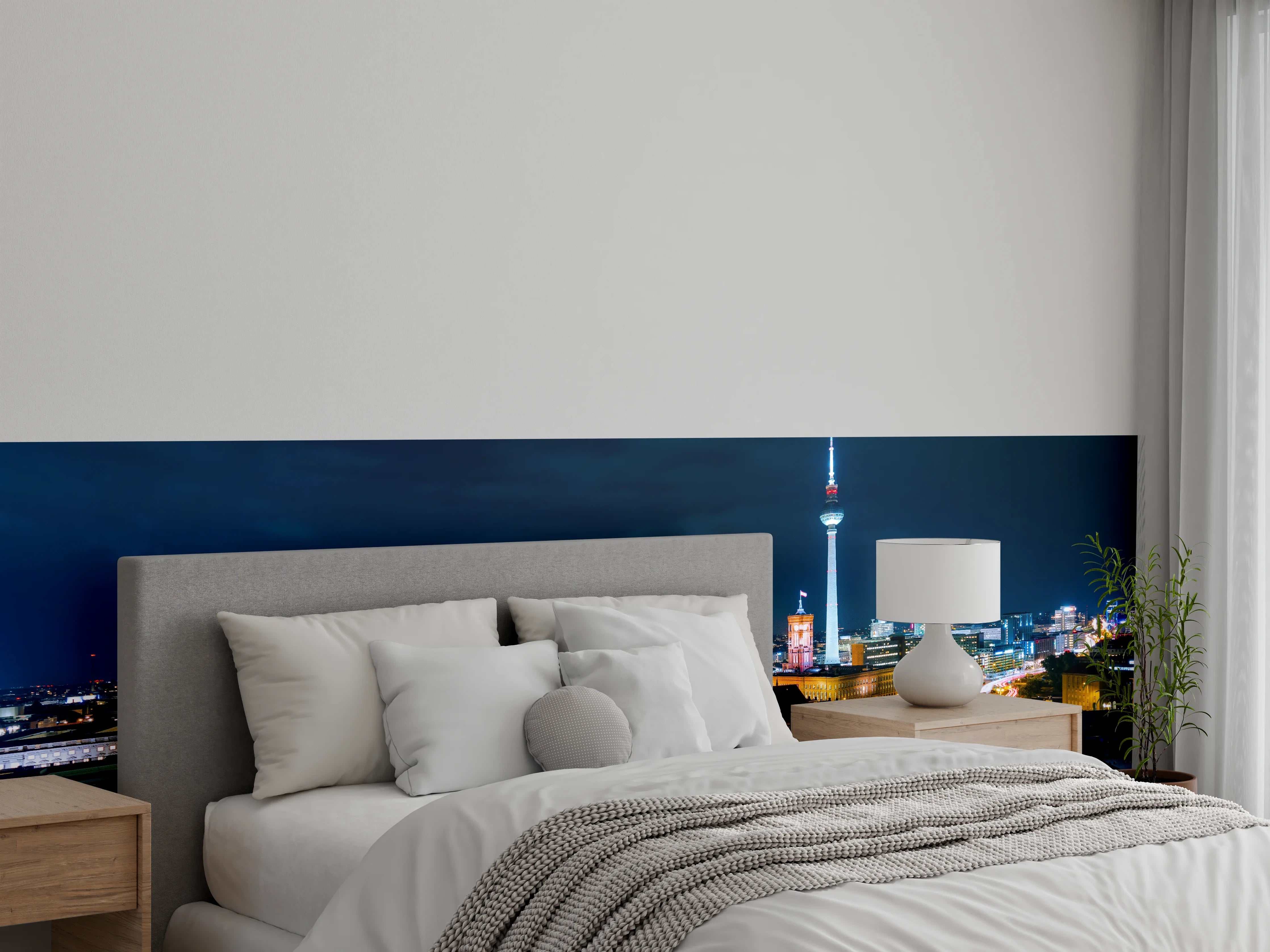 Wandverkleidung Schlafzimmer - Pusteblume schwarz-weiß Hintergrund