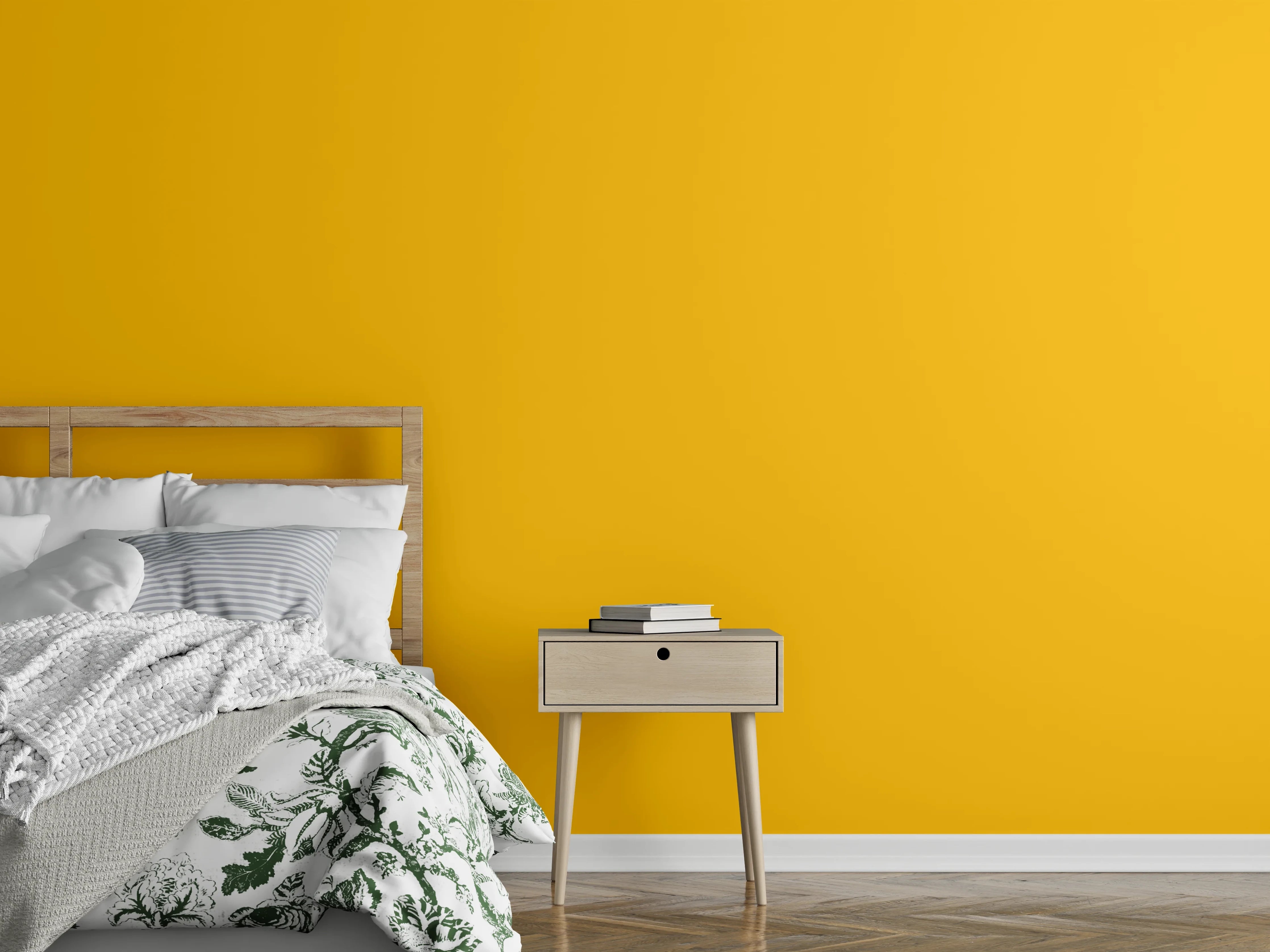 Wandverkleidung Schlafzimmer - RAL 1003 (Signalgelb)