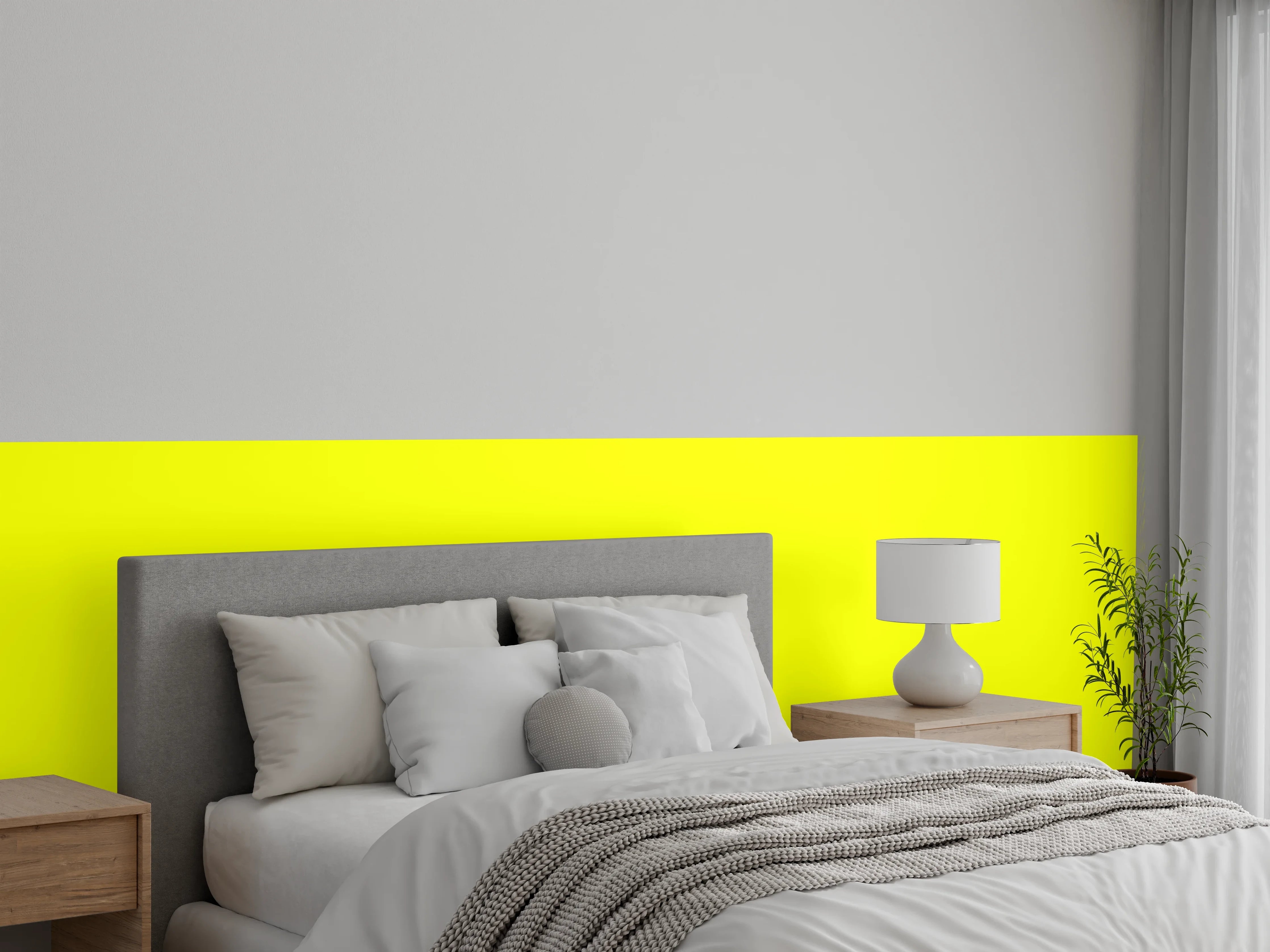 Wandverkleidung Schlafzimmer - RAL 1026 (leuchtendes Gelb)