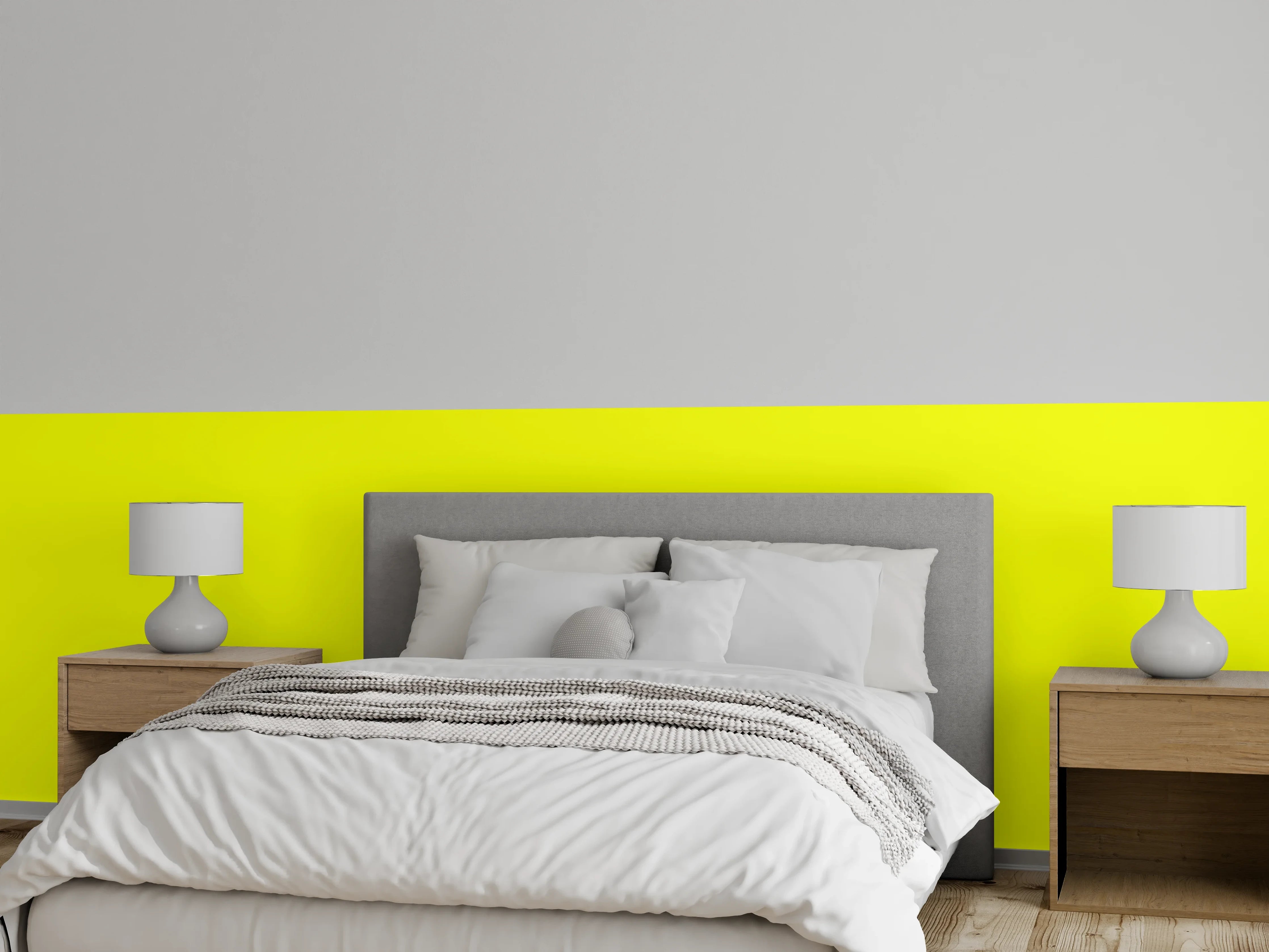 Wandverkleidung Schlafzimmer - RAL 1026 (leuchtendes Gelb)