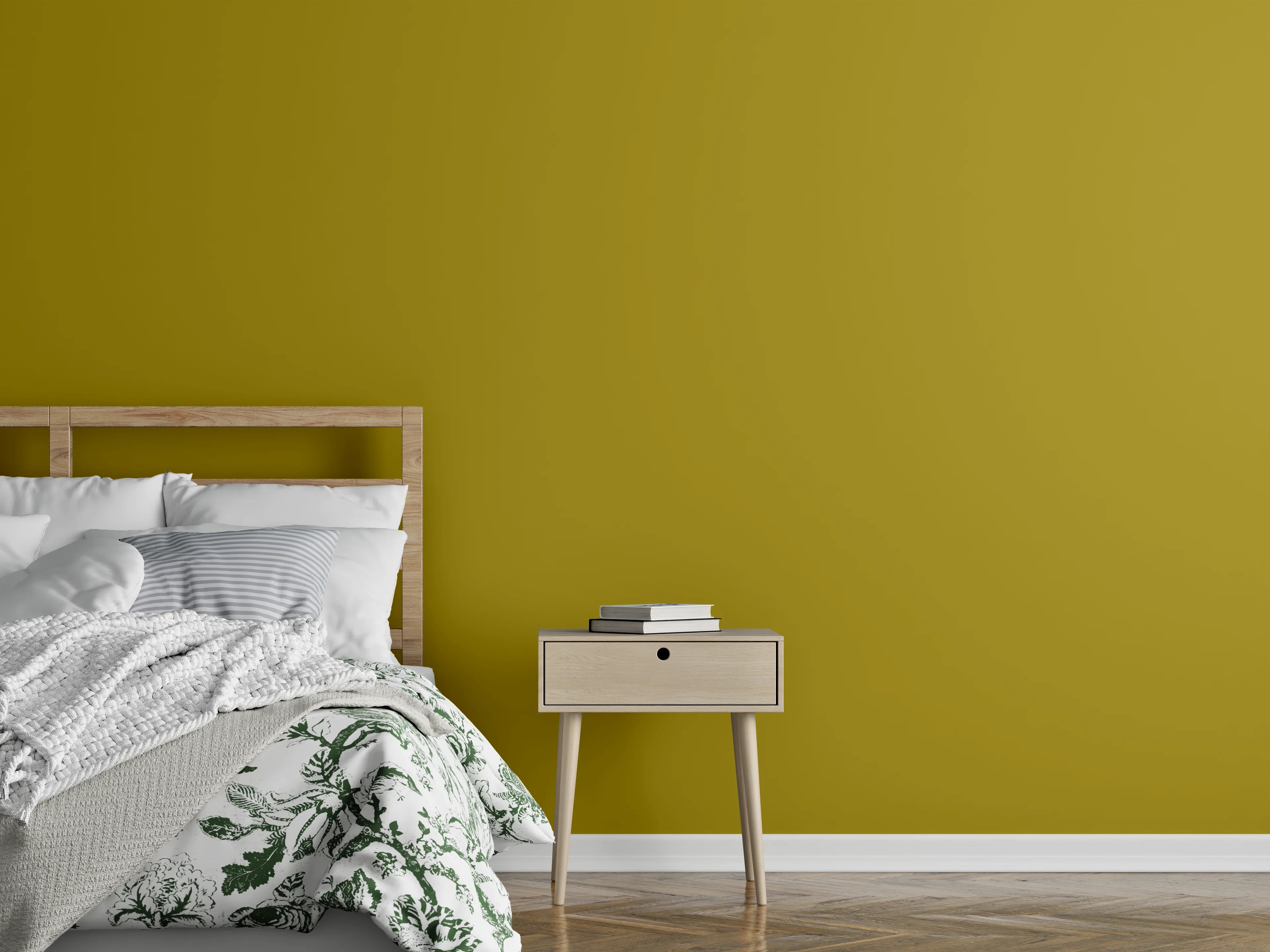 Wandverkleidung Schlafzimmer - RAL 1027 (Curry)