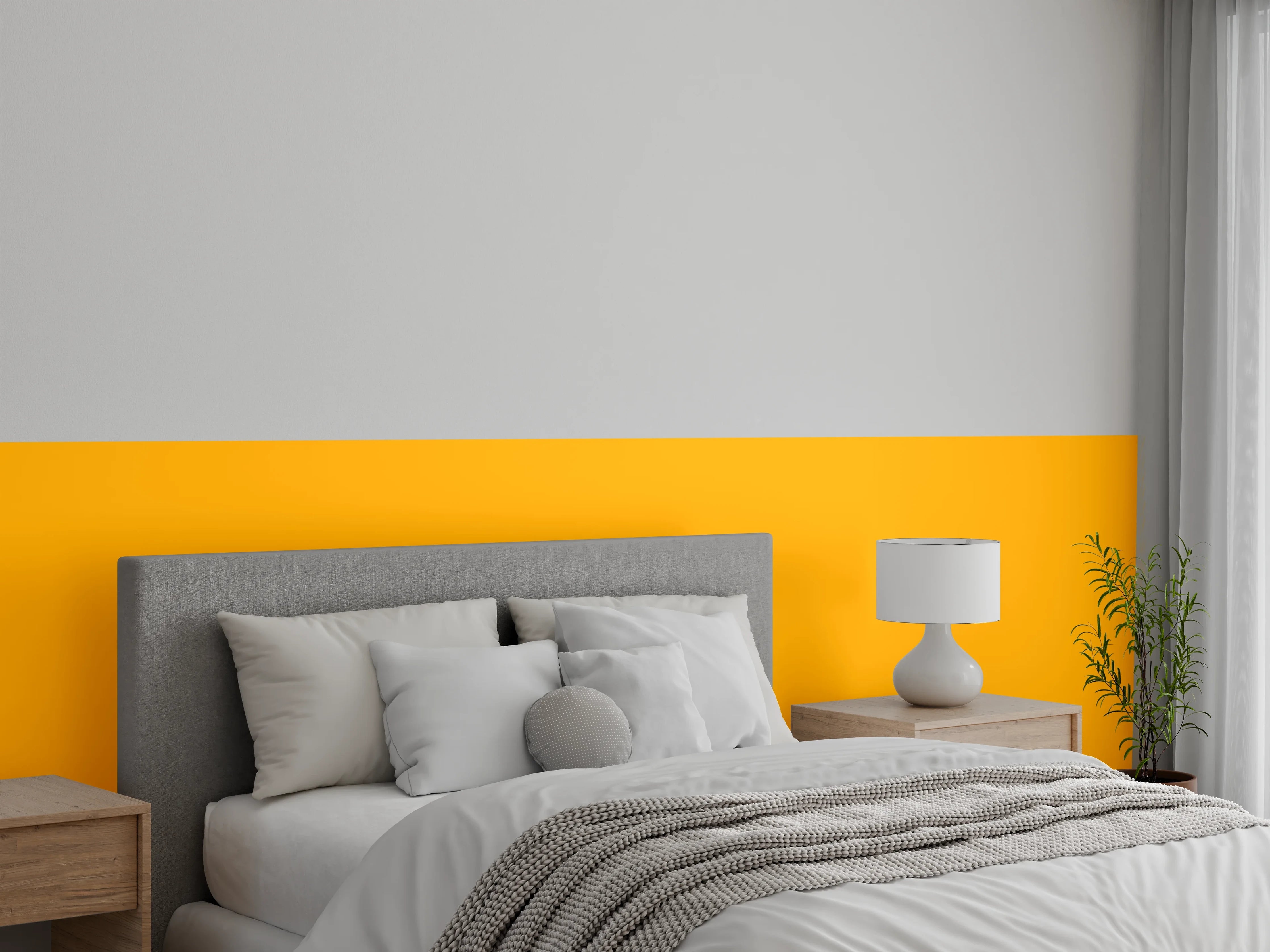 Wandverkleidung Schlafzimmer - RAL 1028 (Melonengelb)