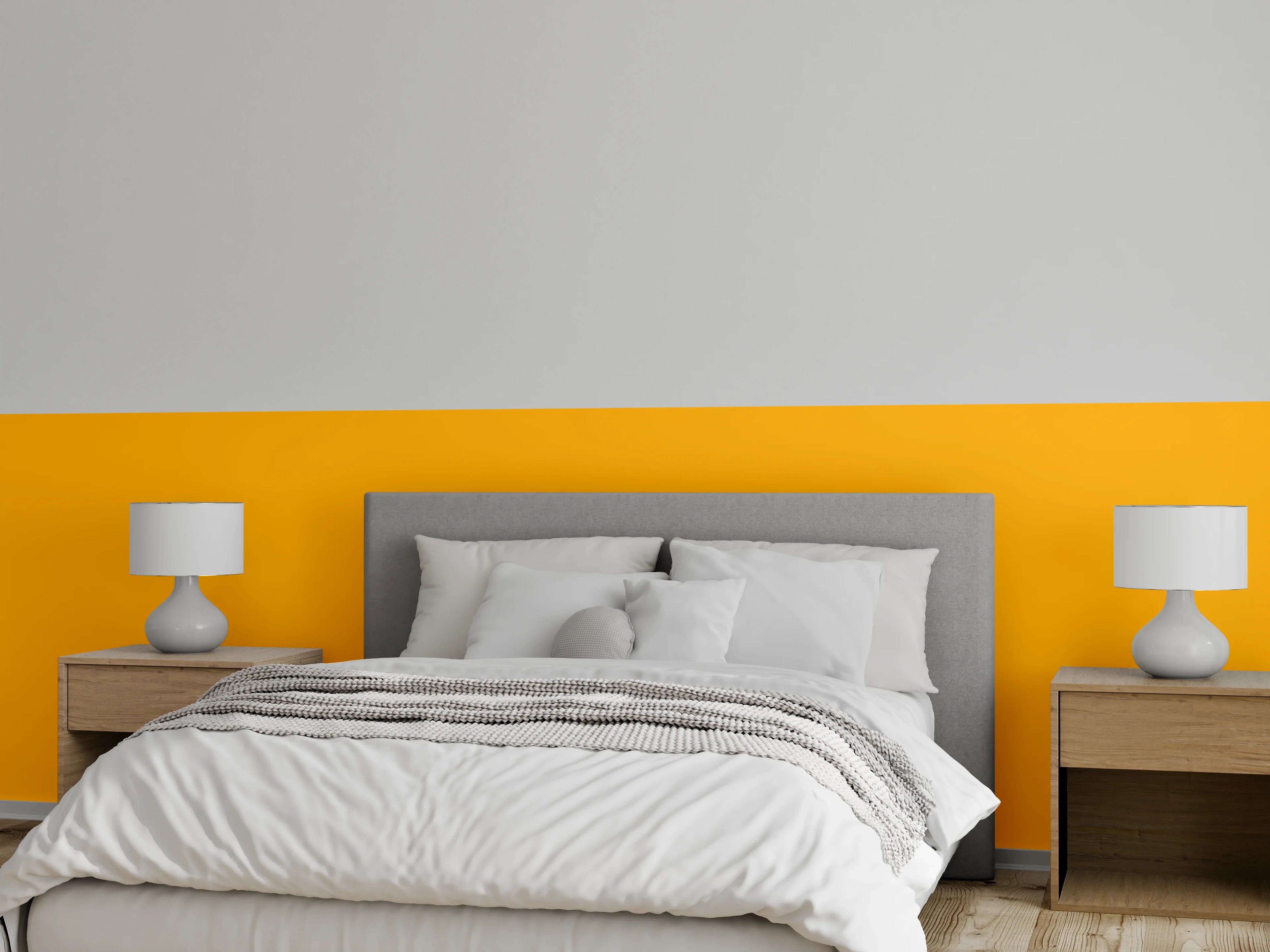 Wandverkleidung Schlafzimmer - RAL 1028 (Melonengelb)