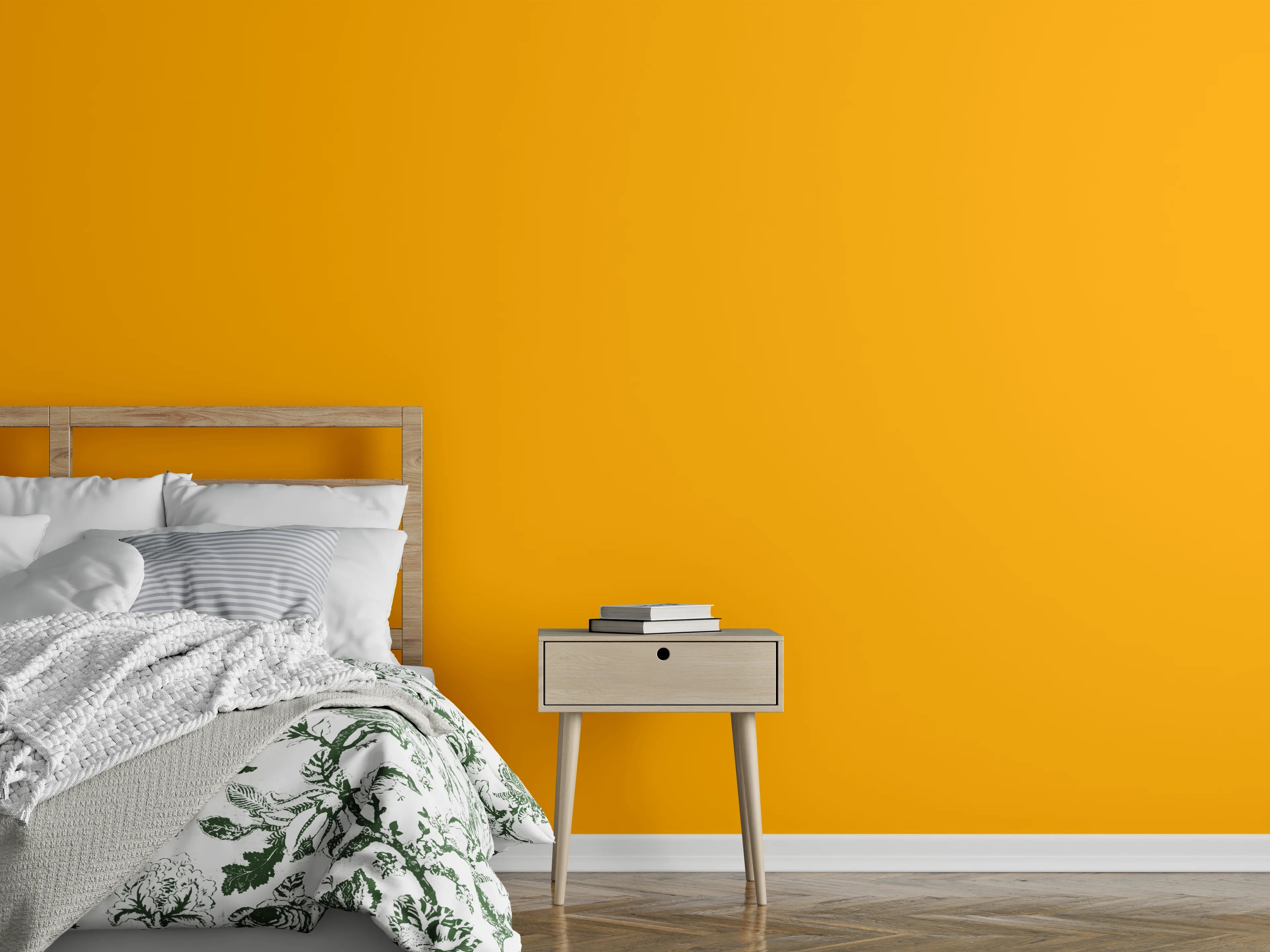 Wandverkleidung Schlafzimmer - RAL 1028 (Melonengelb)