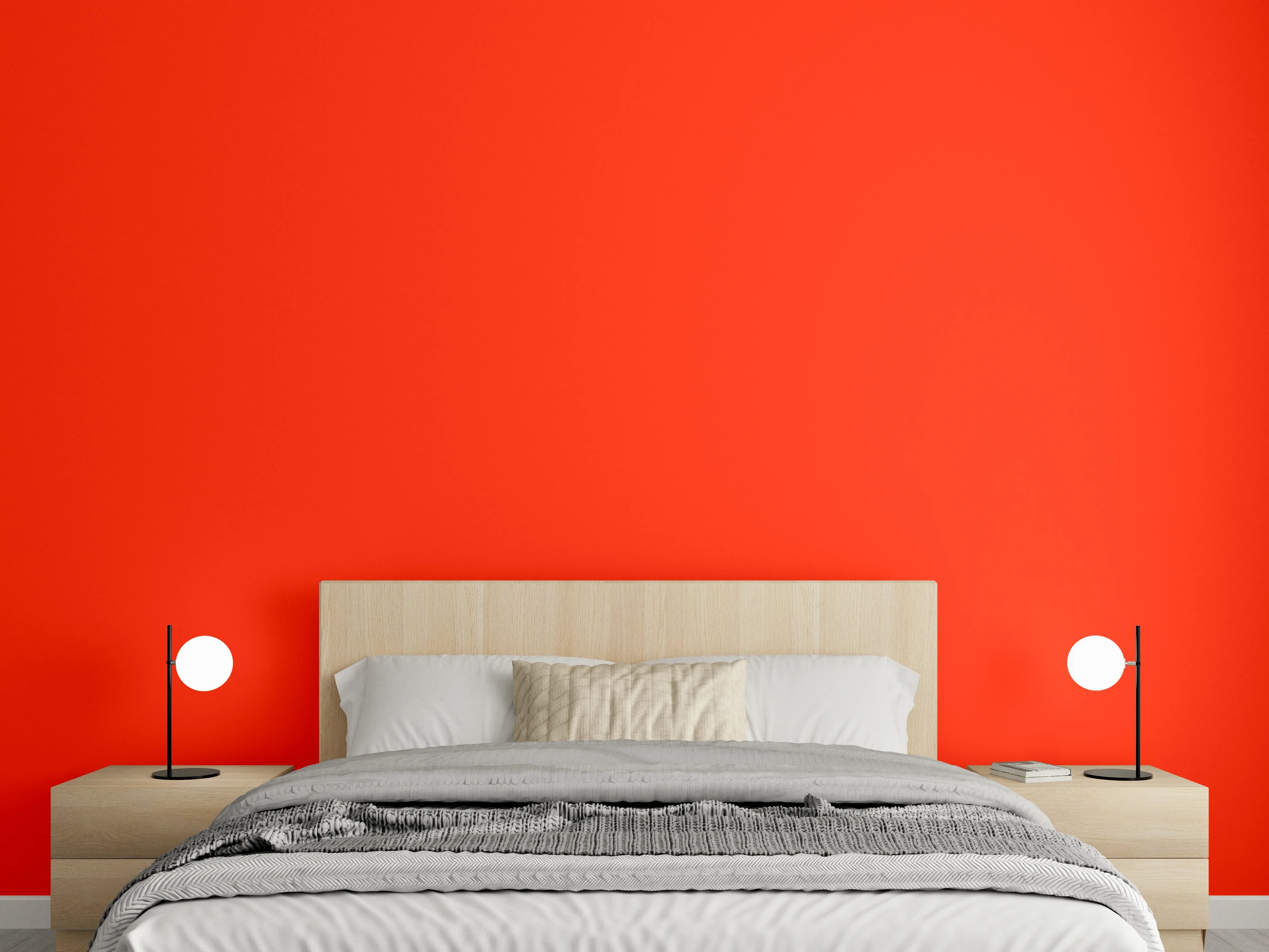 Wandverkleidung Schlafzimmer - RAL 2005 (Leuchtendes Orange)