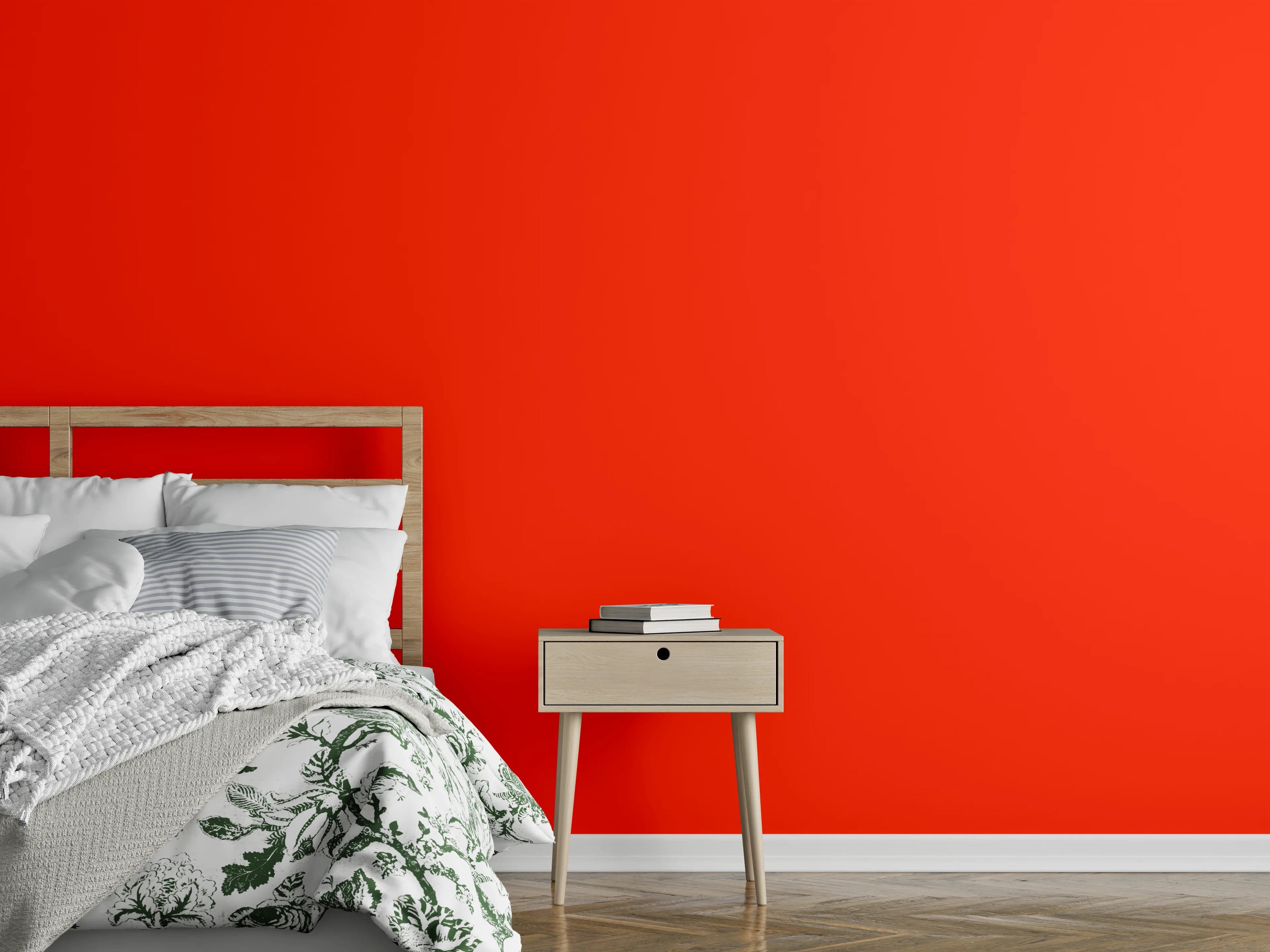 Wandverkleidung Schlafzimmer - RAL 2005 (Leuchtendes Orange)