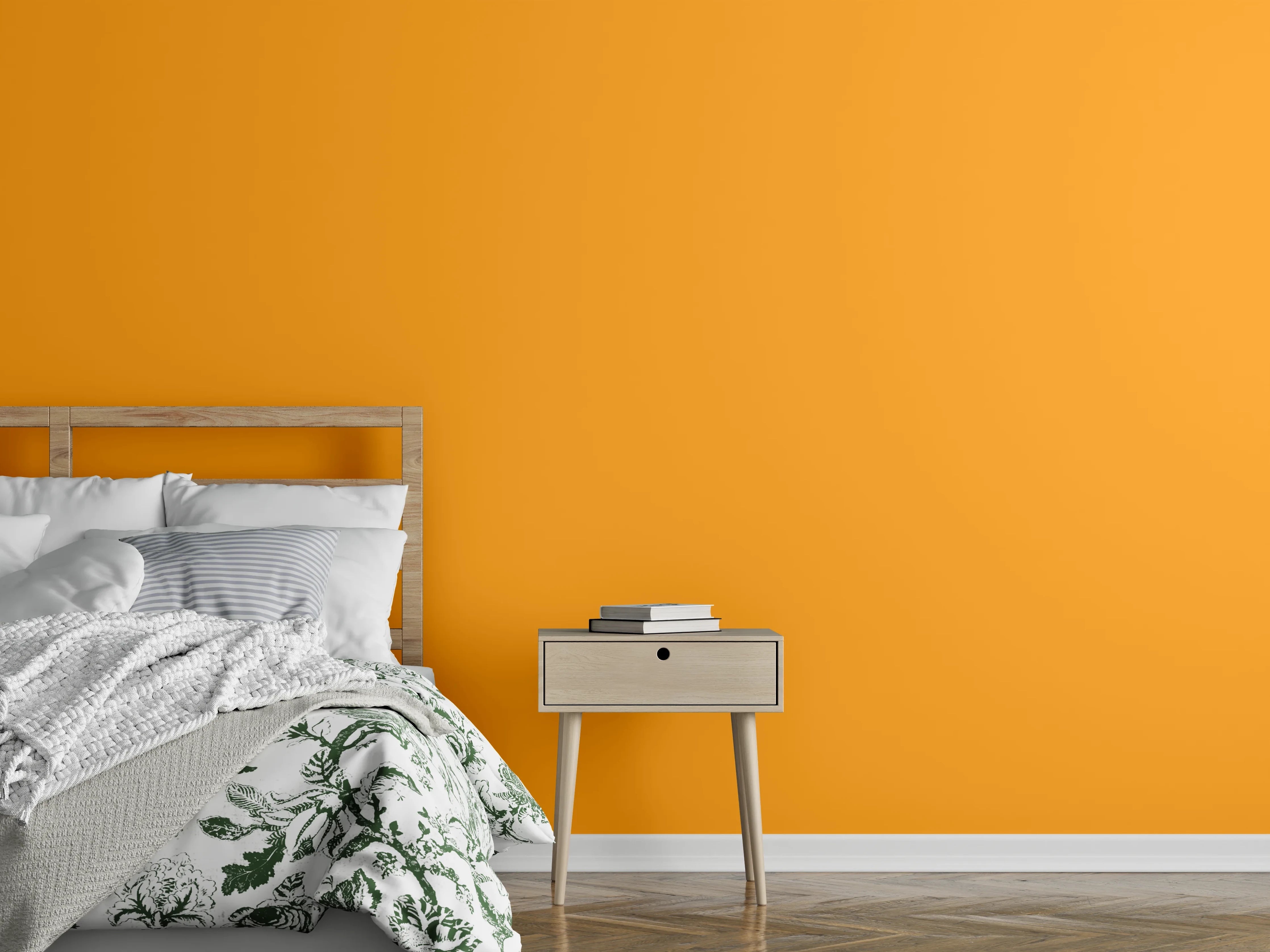 Wandverkleidung Schlafzimmer - RAL 2007 (Leuchtendes Hellorange)