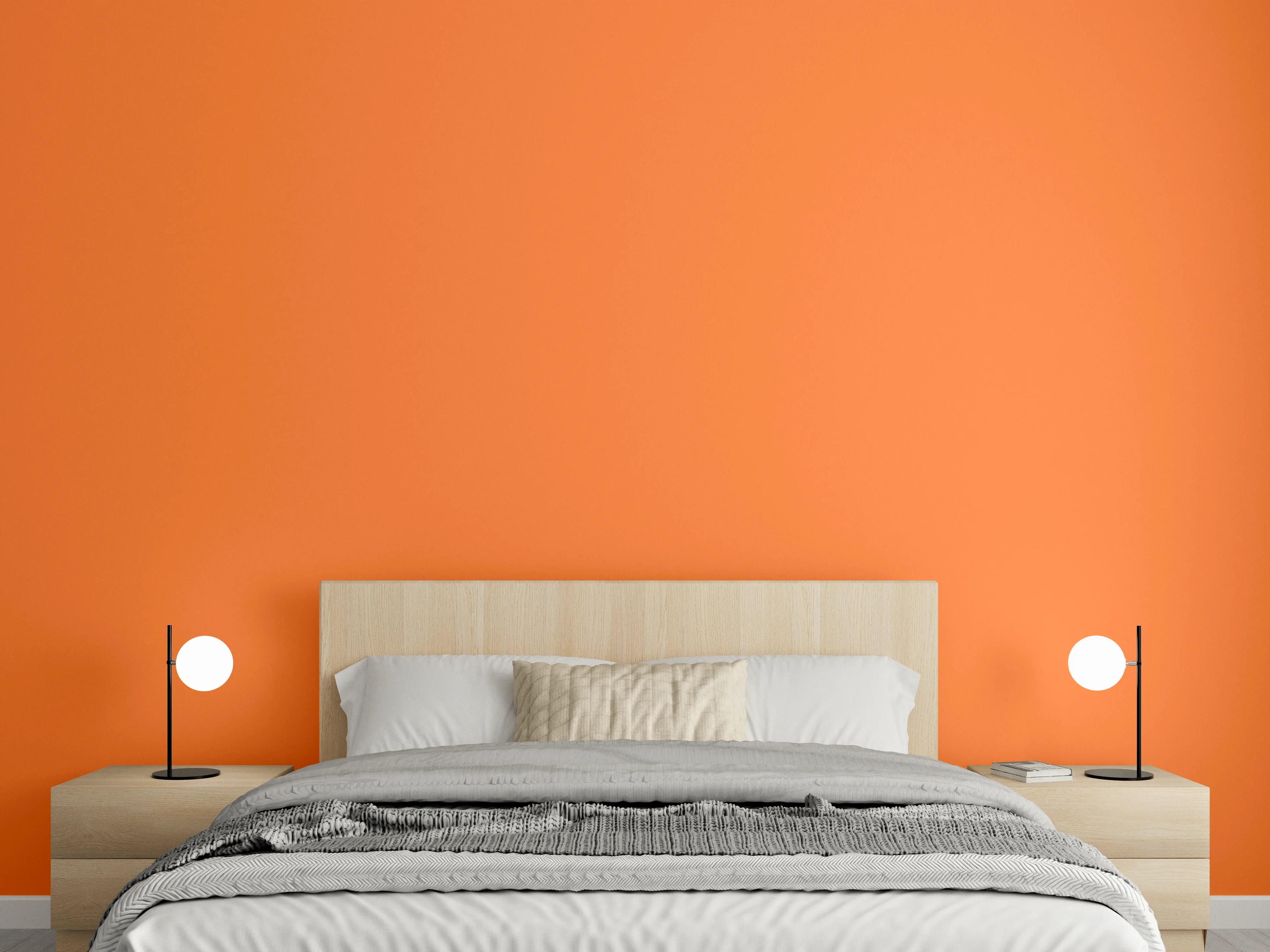 Wandverkleidung Schlafzimmer - RAL 2008 (Leuchtendes Rot-Orange)