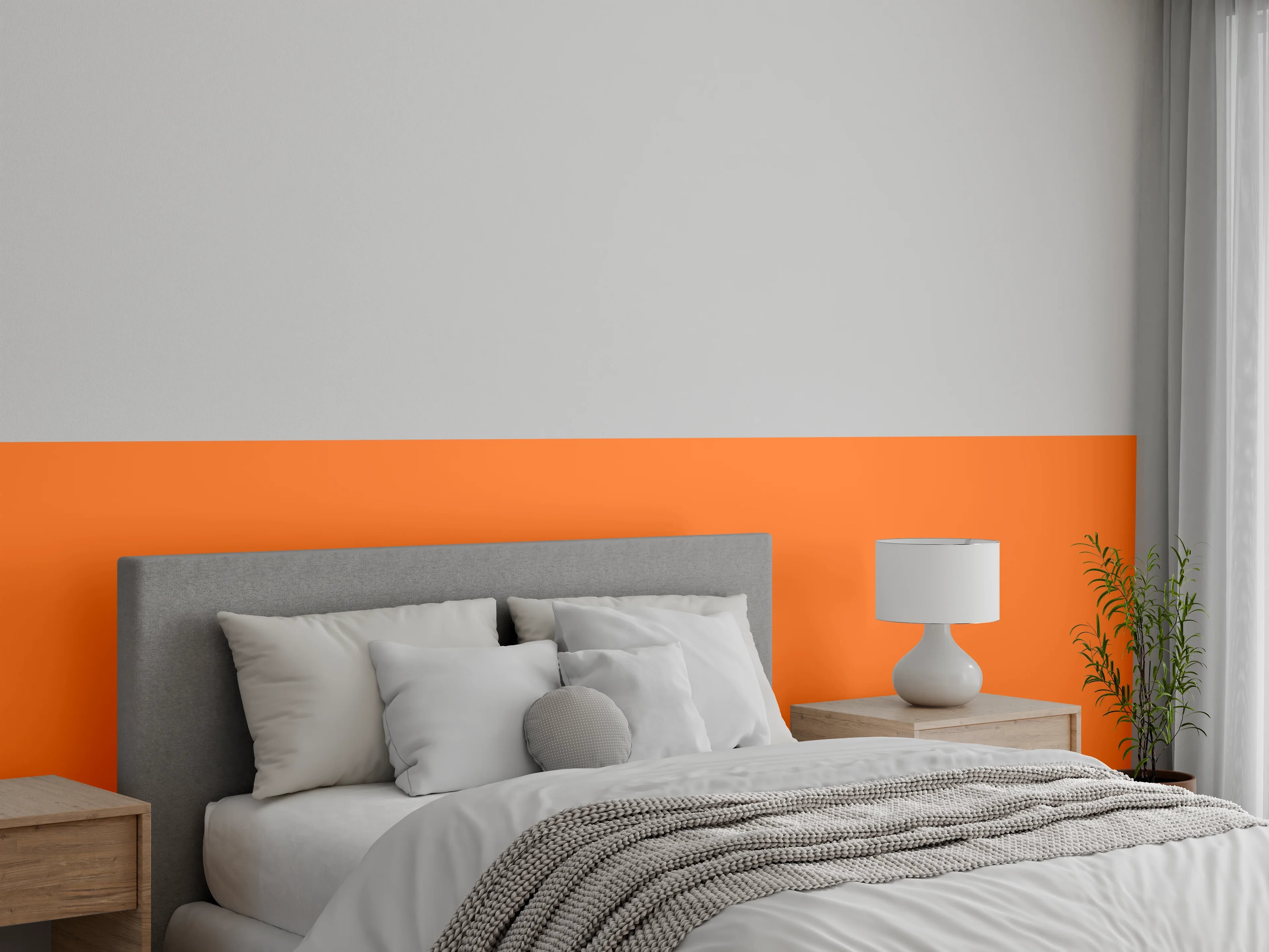 Wandverkleidung Schlafzimmer - RAL 2008 (Leuchtendes Rot-Orange)