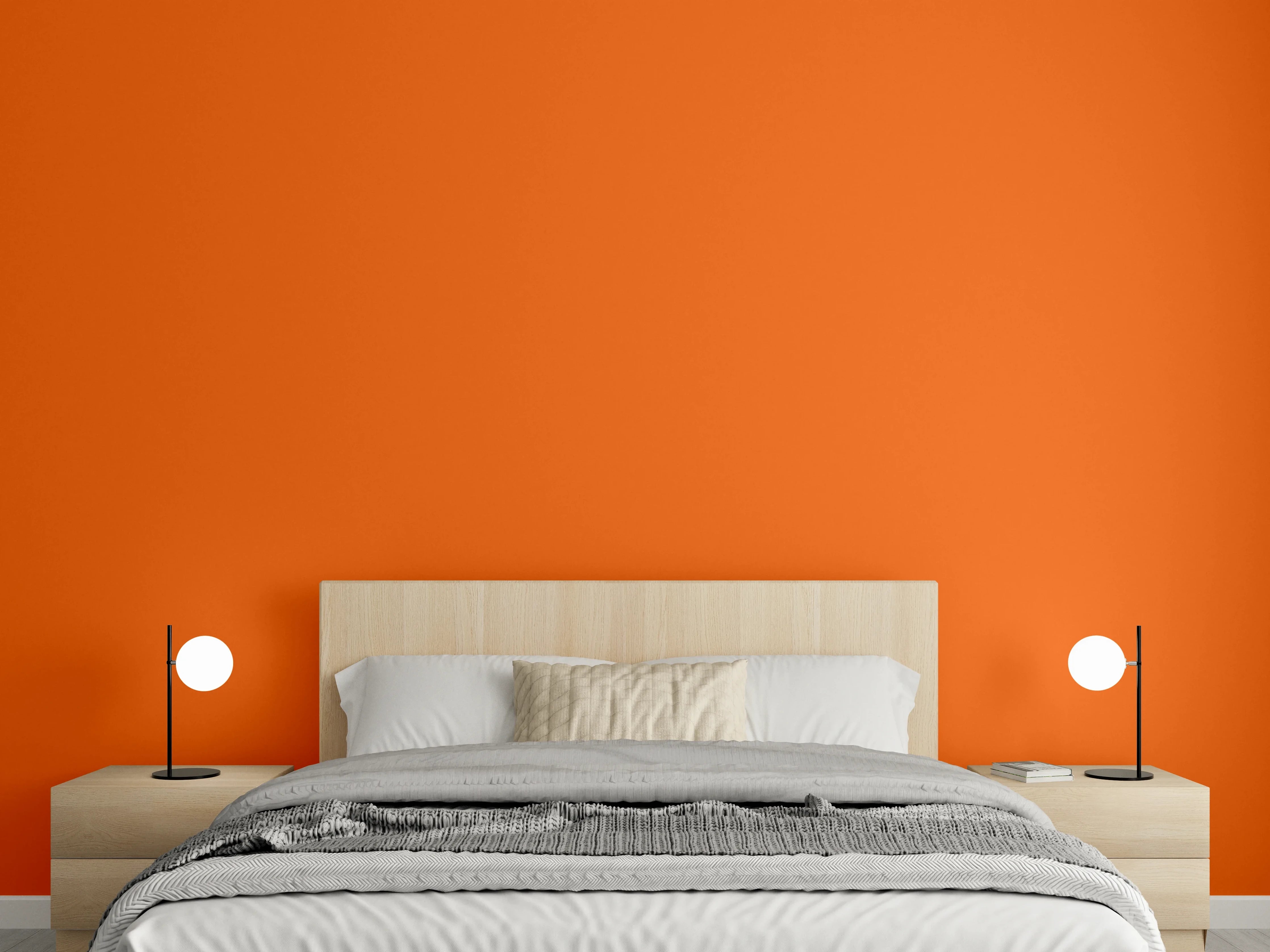 Wandverkleidung Schlafzimmer - RAL 2009 (Verkehrsorange)