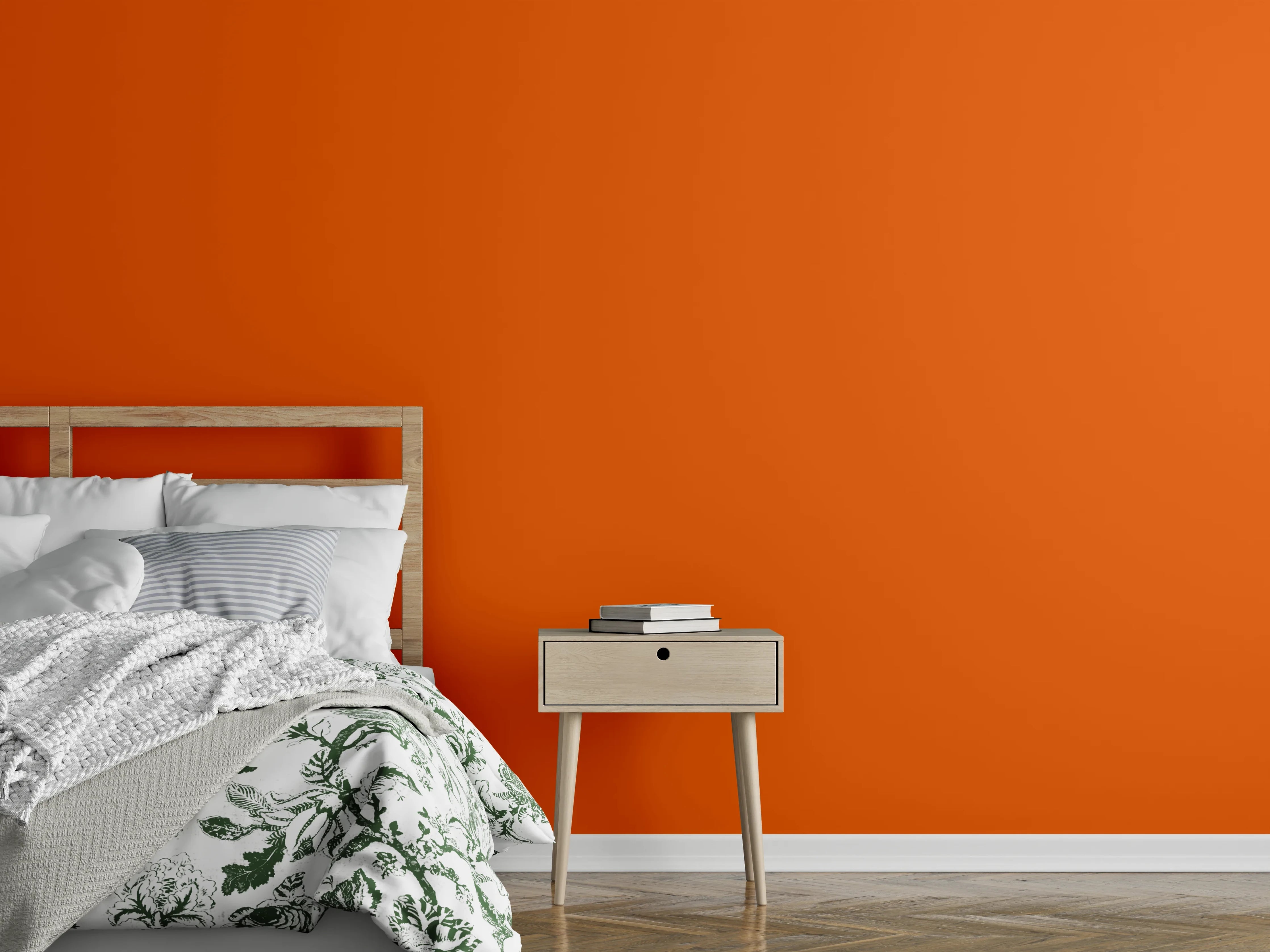 Wandverkleidung Schlafzimmer - RAL 2009 (Verkehrsorange)