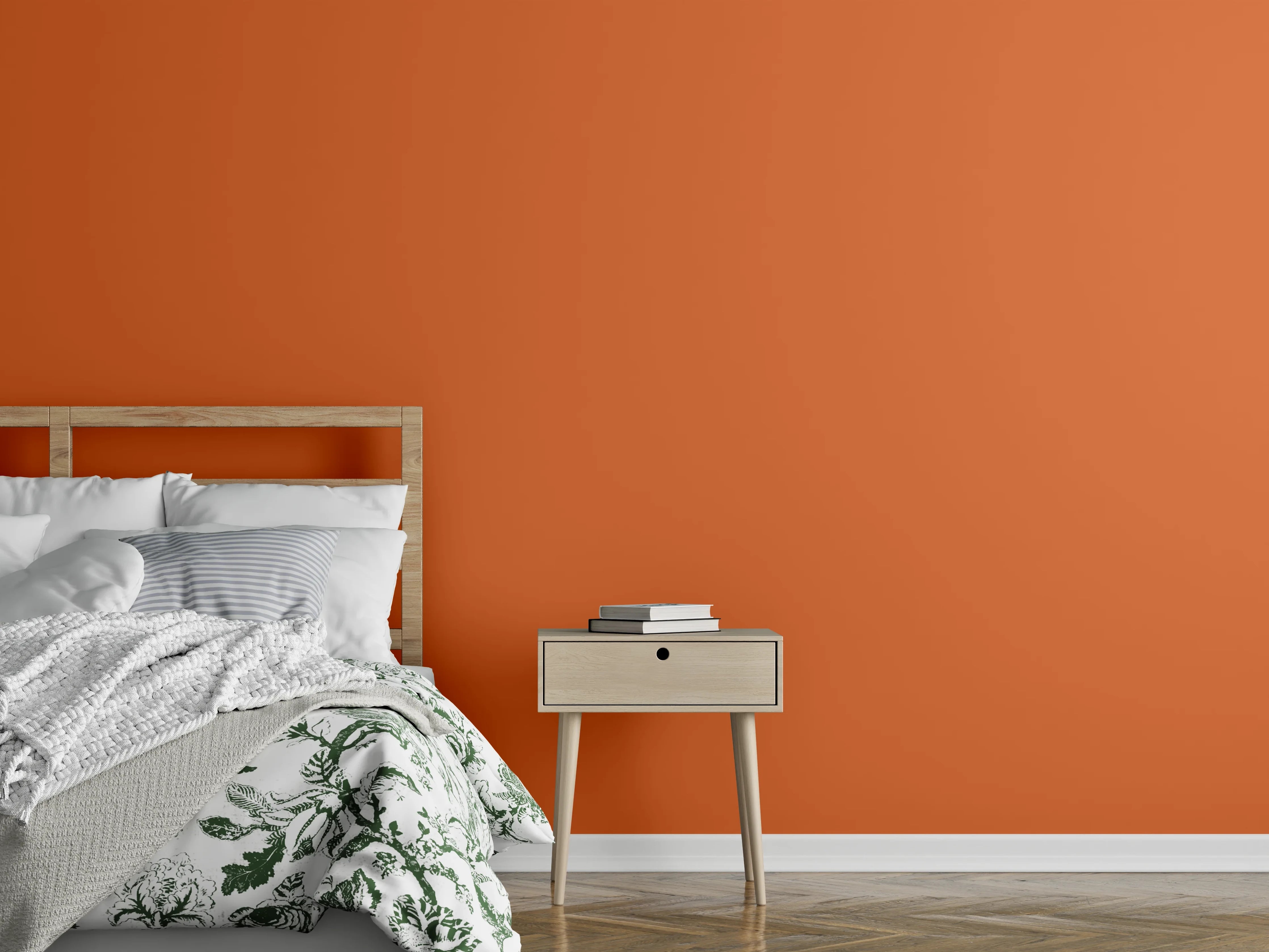 Wandverkleidung Schlafzimmer - RAL 2010 (Signalorange)