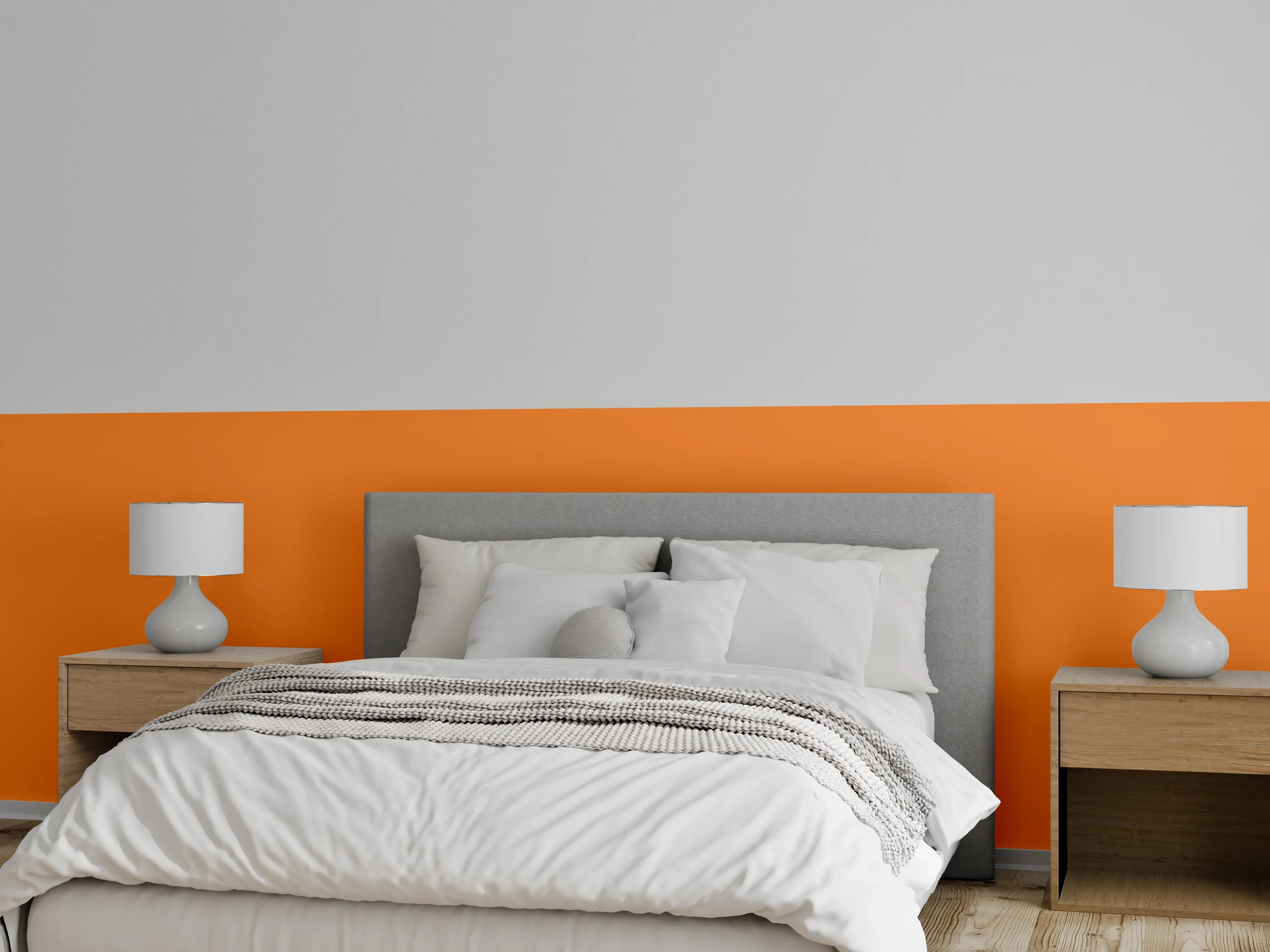 Wandverkleidung Schlafzimmer - RAL 2011 (Tieforange)