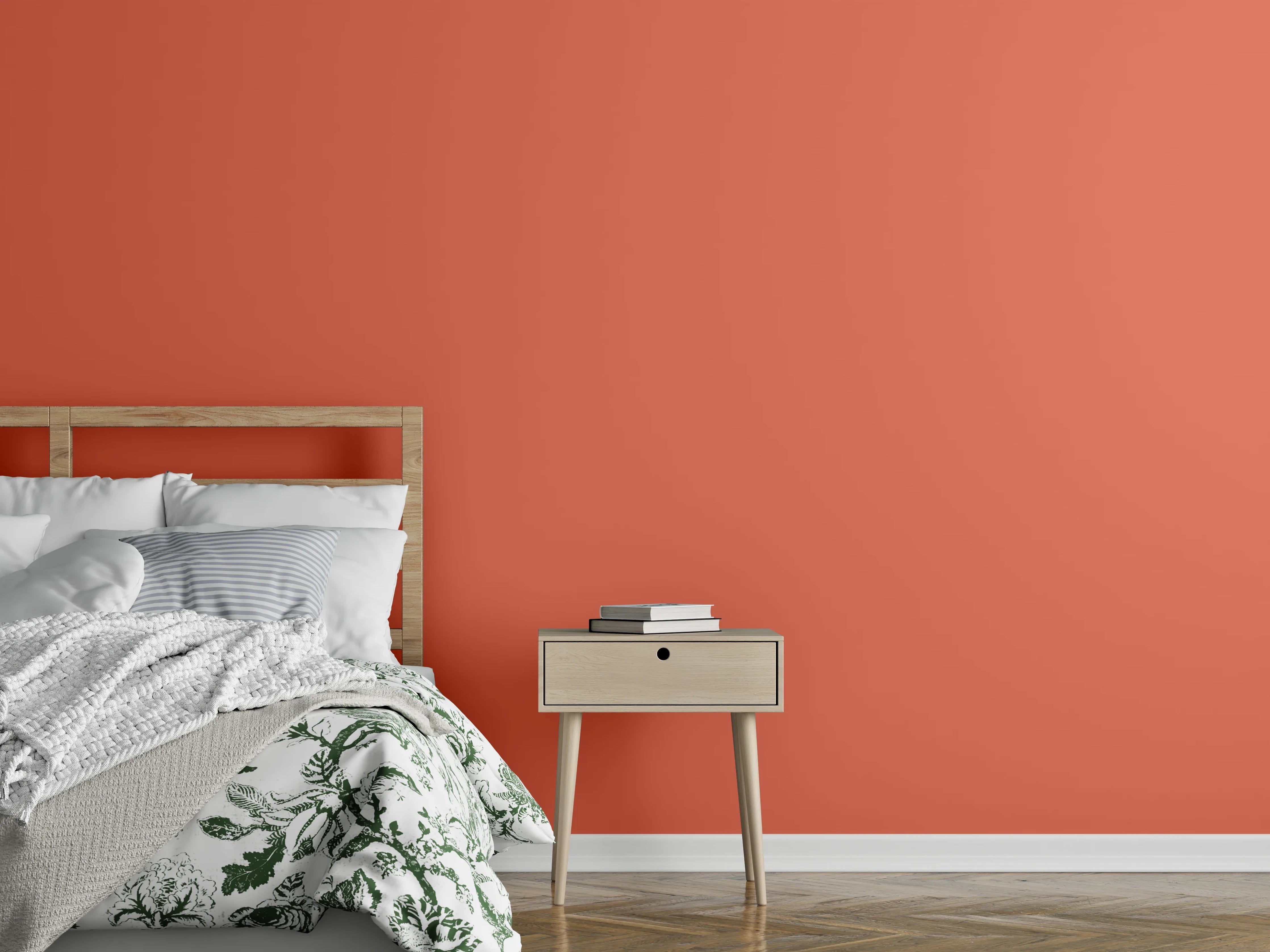 Wandverkleidung Schlafzimmer - RAL 2012 (Lachsorange)