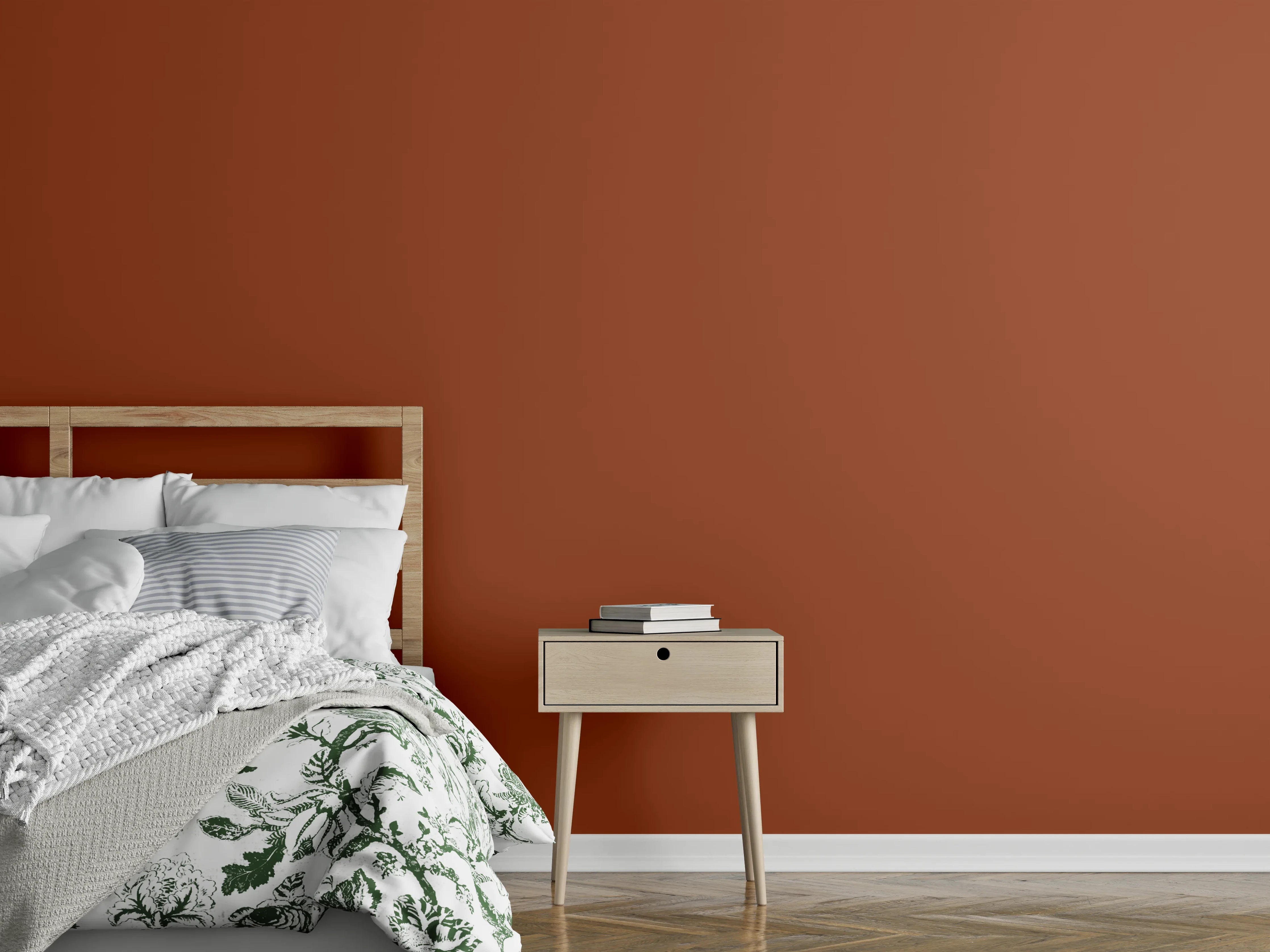 Wandverkleidung Schlafzimmer - RAL 2013 (Perlorange)