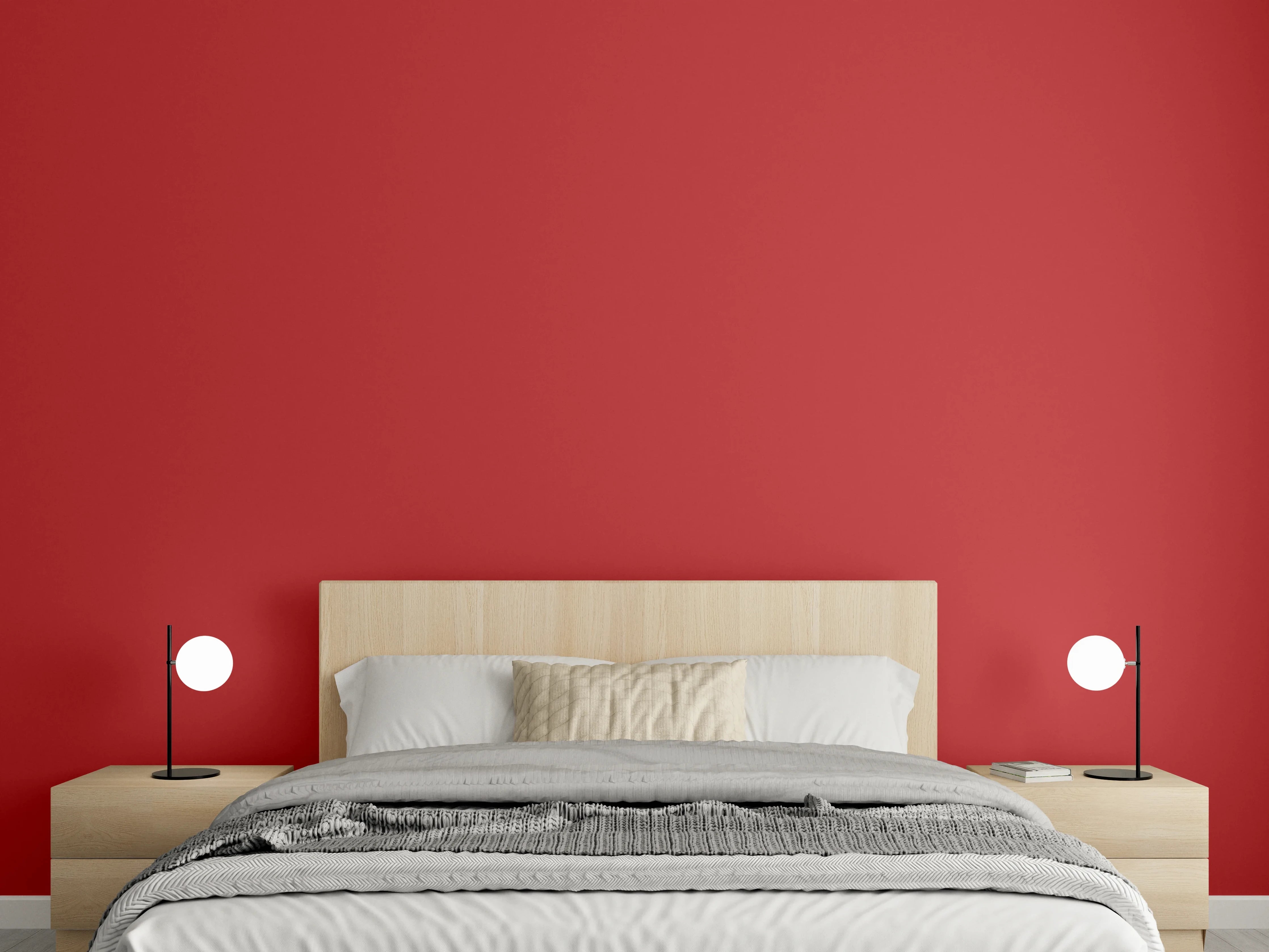 Wandverkleidung Schlafzimmer - RAL 3000 (Flammenrot)