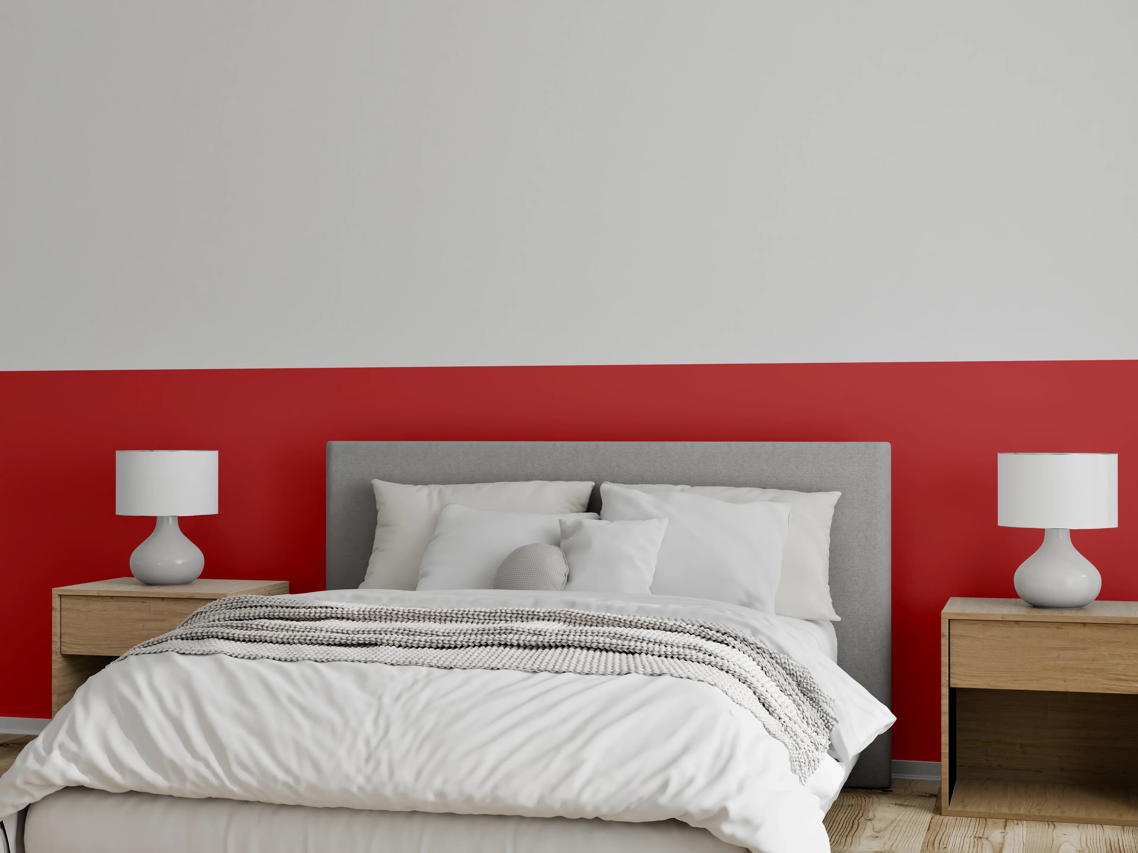 Wandverkleidung Schlafzimmer - RAL 3000 (Flammenrot)