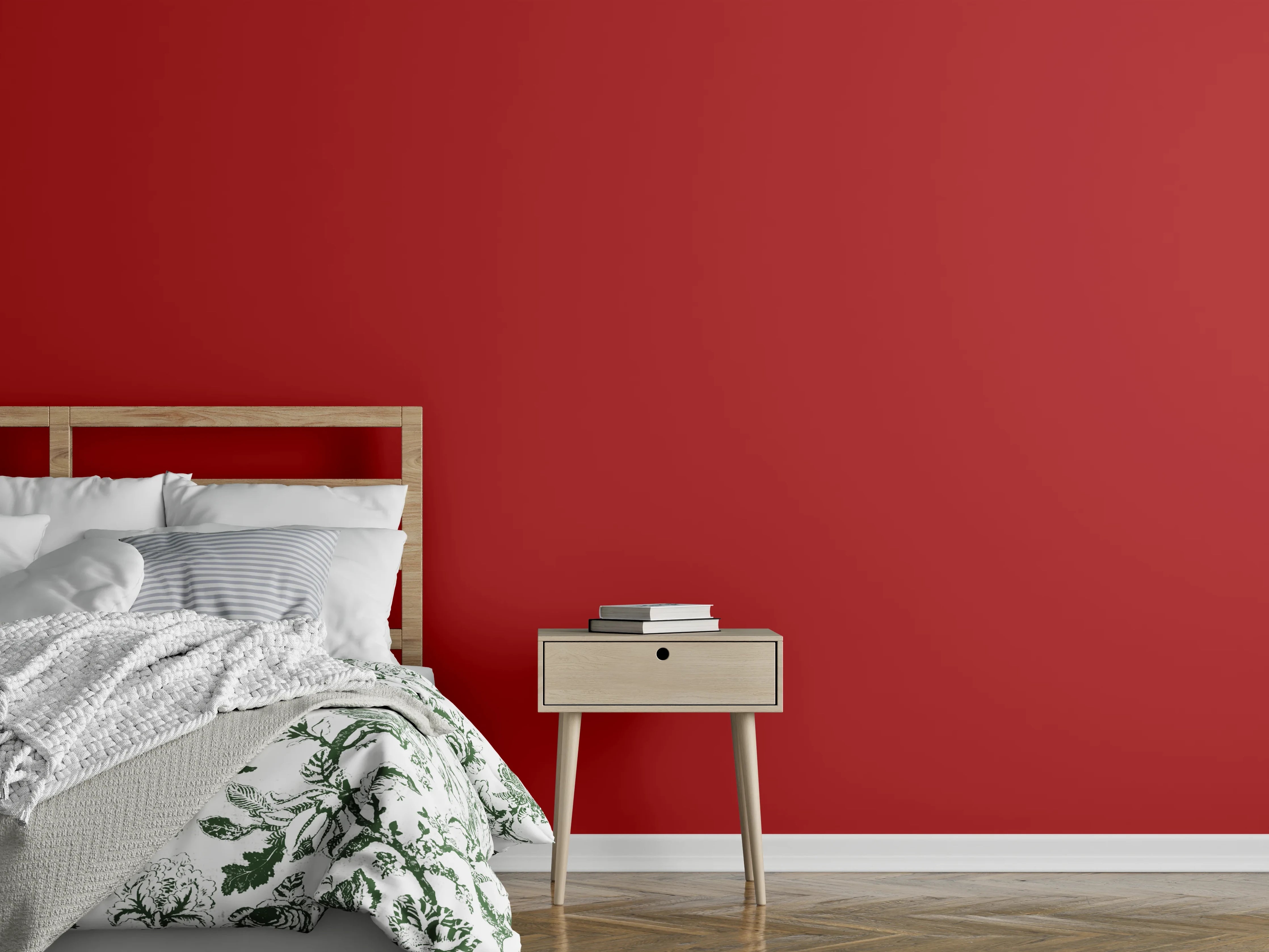 Wandverkleidung Schlafzimmer - RAL 3000 (Flammenrot)