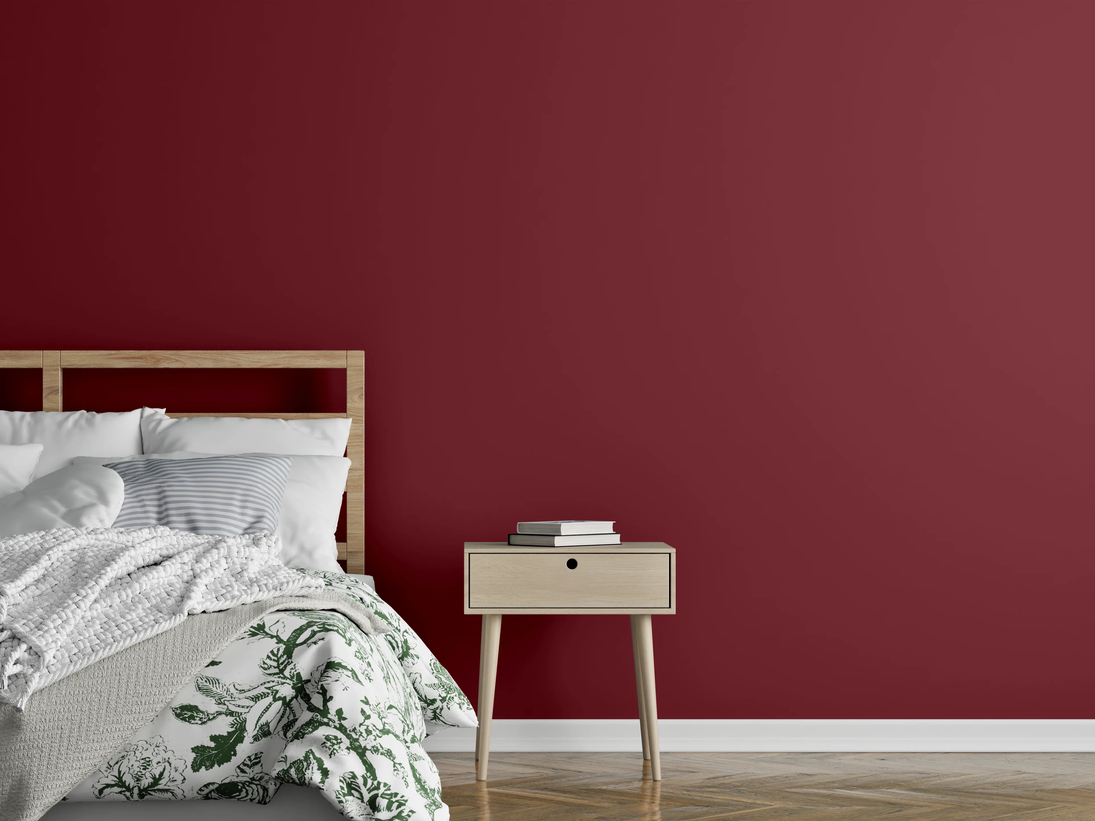 Wandverkleidung Schlafzimmer - RAL 3004 (Purpurrot)