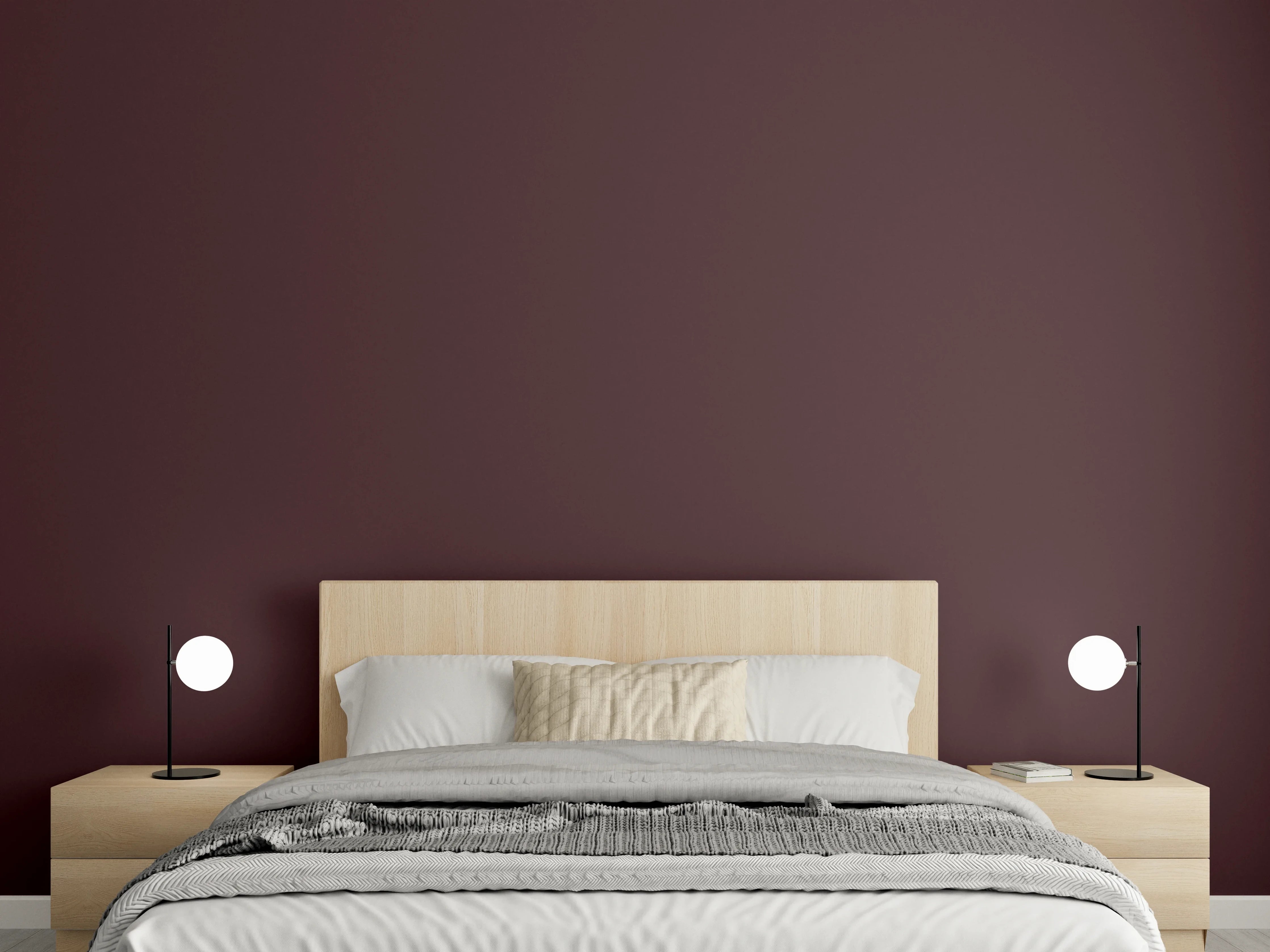 Wandverkleidung Schlafzimmer - RAL 3007 (Schwarzrot)