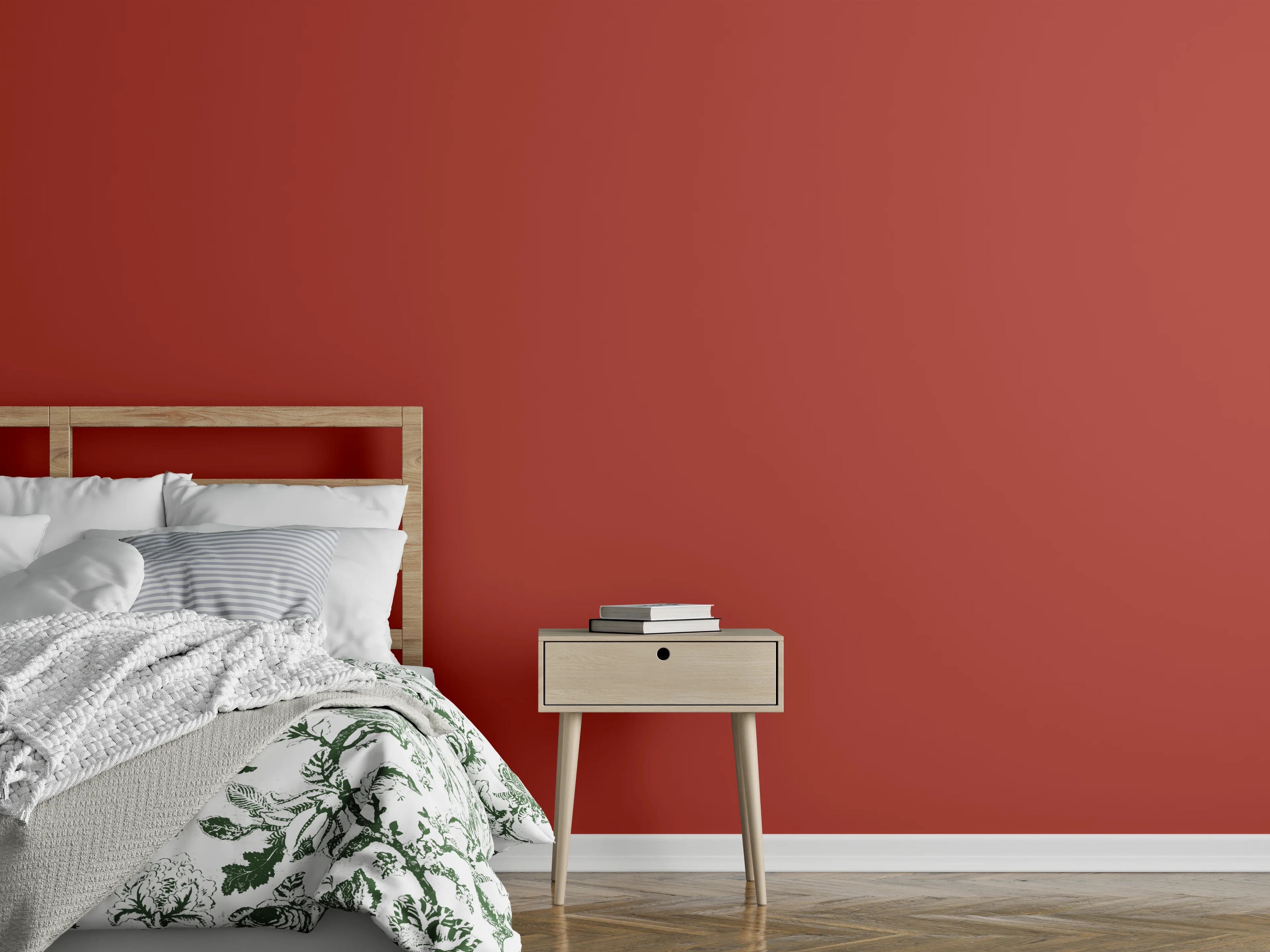 Wandverkleidung Schlafzimmer - RAL 3016 (Korallenrot)