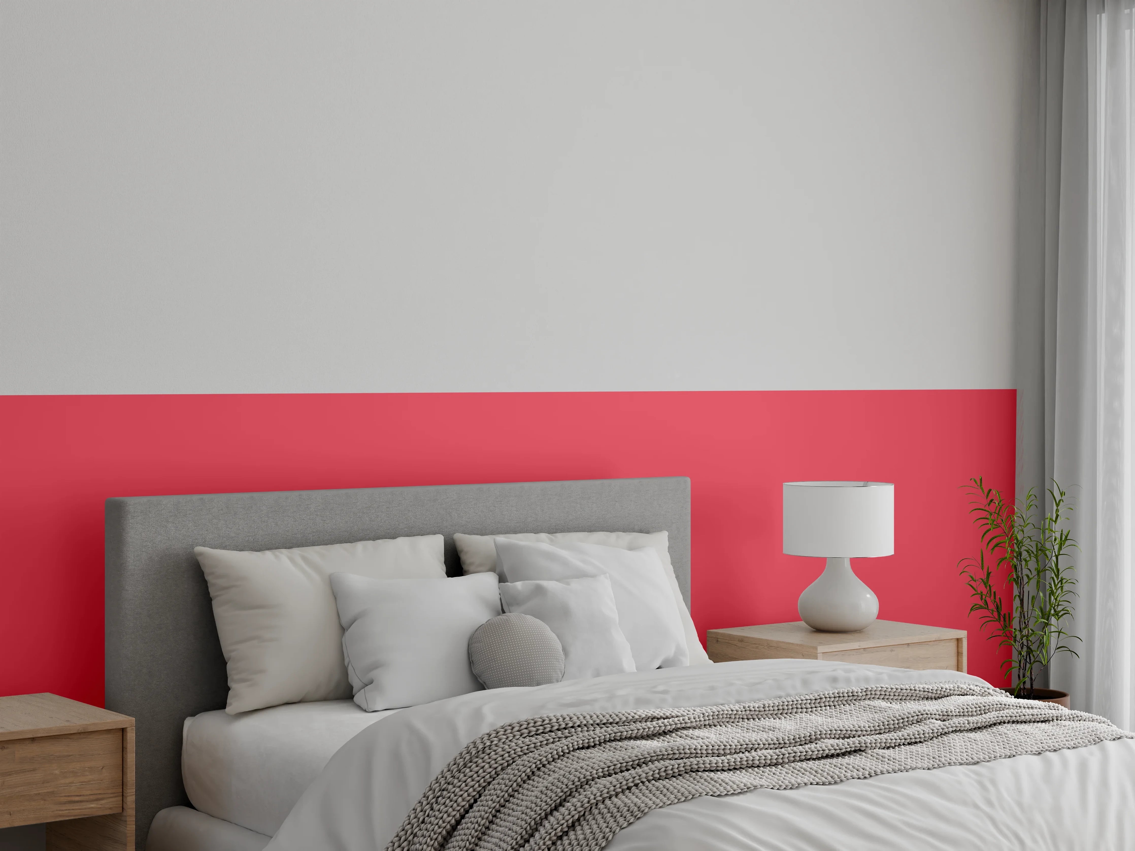 Wandverkleidung Schlafzimmer - RAL 3018 (erdbeerrot)