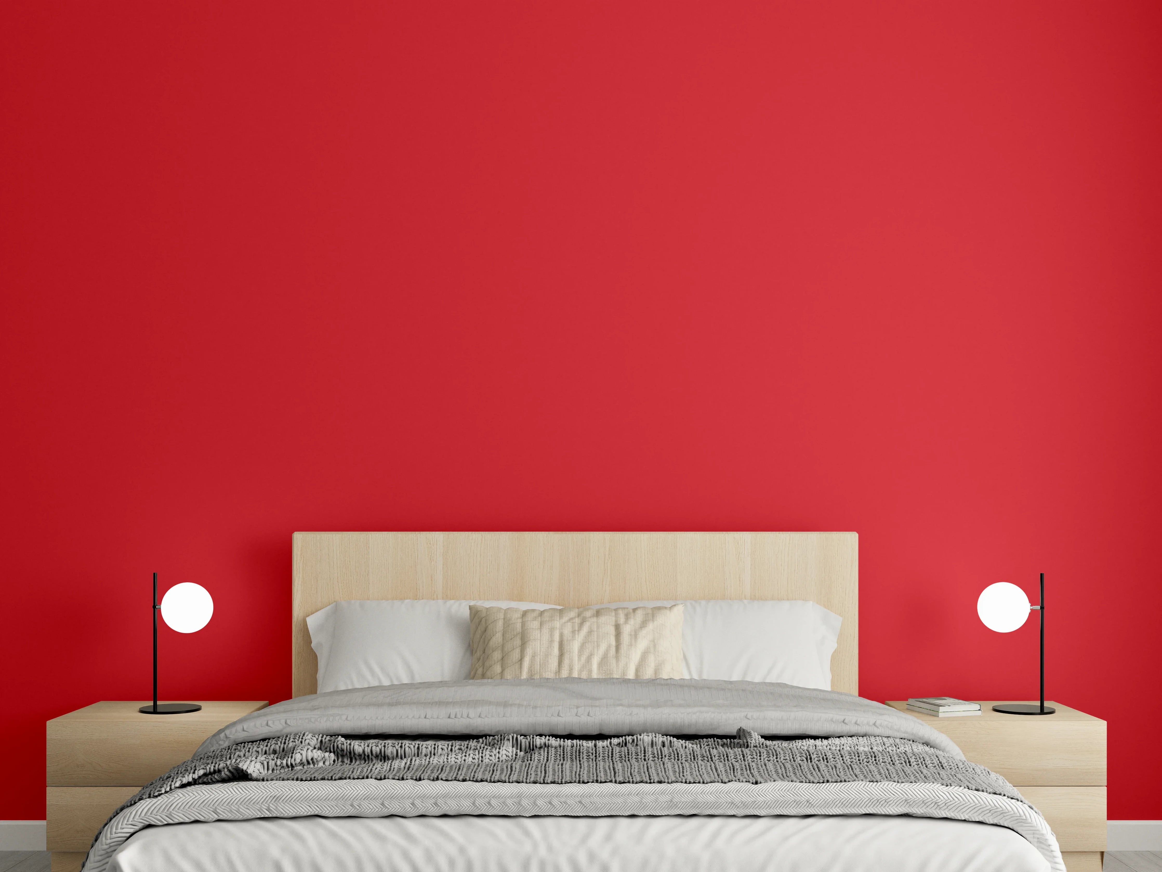 Wandverkleidung Schlafzimmer - RAL 3020 (Verkehrsrot)