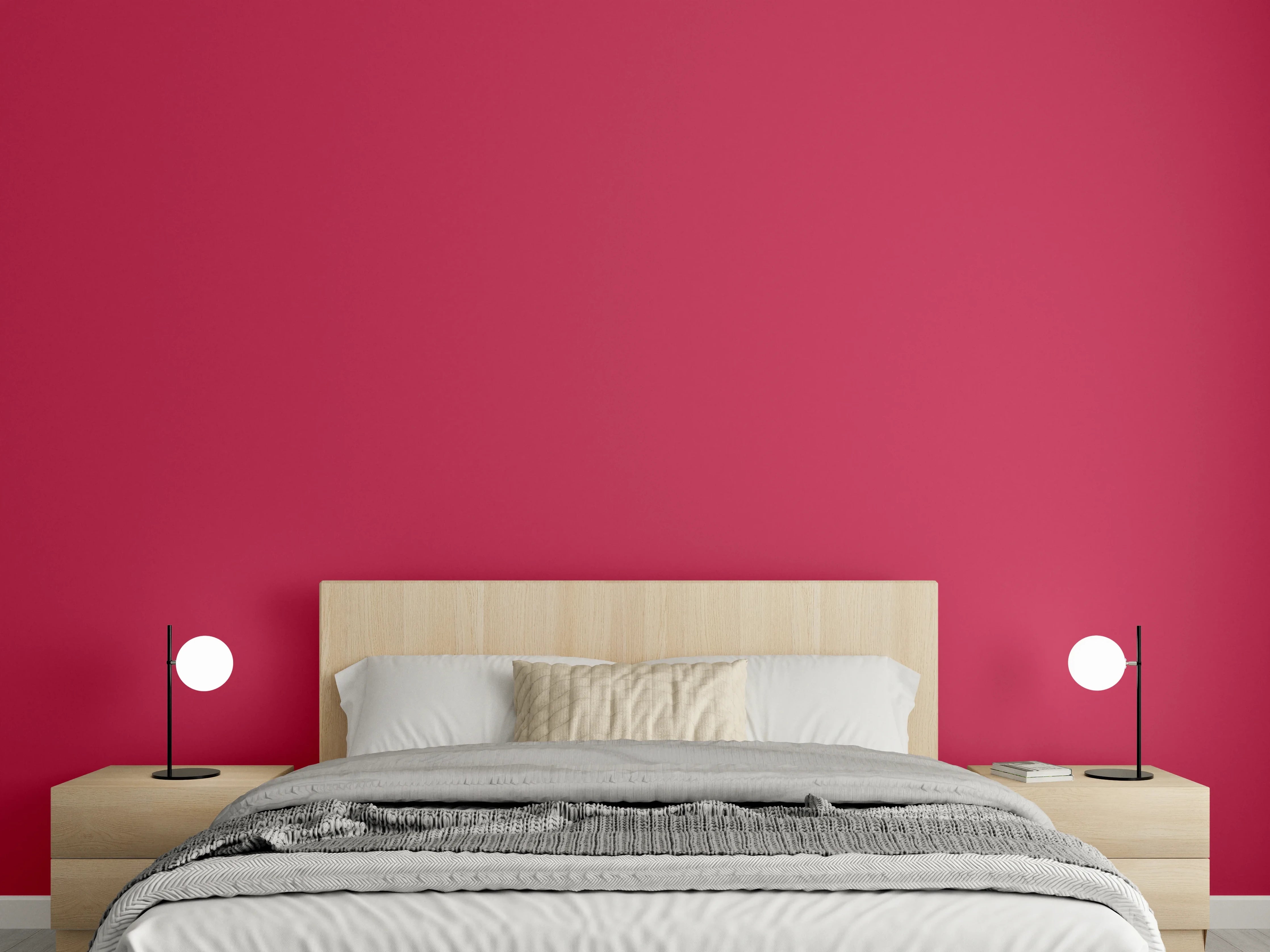 Wandverkleidung Schlafzimmer - RAL 3027 (Himbeerrot)