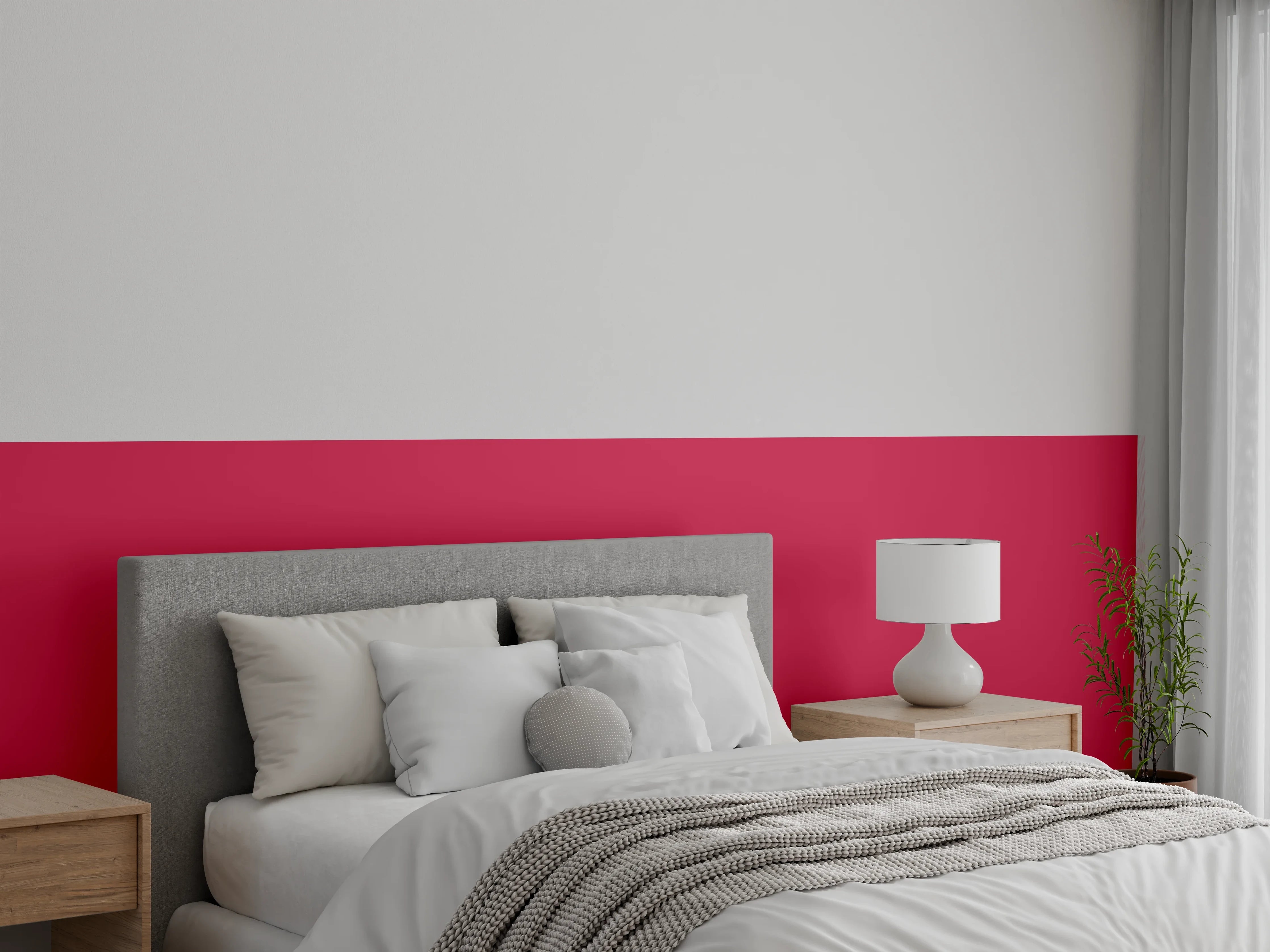 Wandverkleidung Schlafzimmer - RAL 3027 (Himbeerrot)