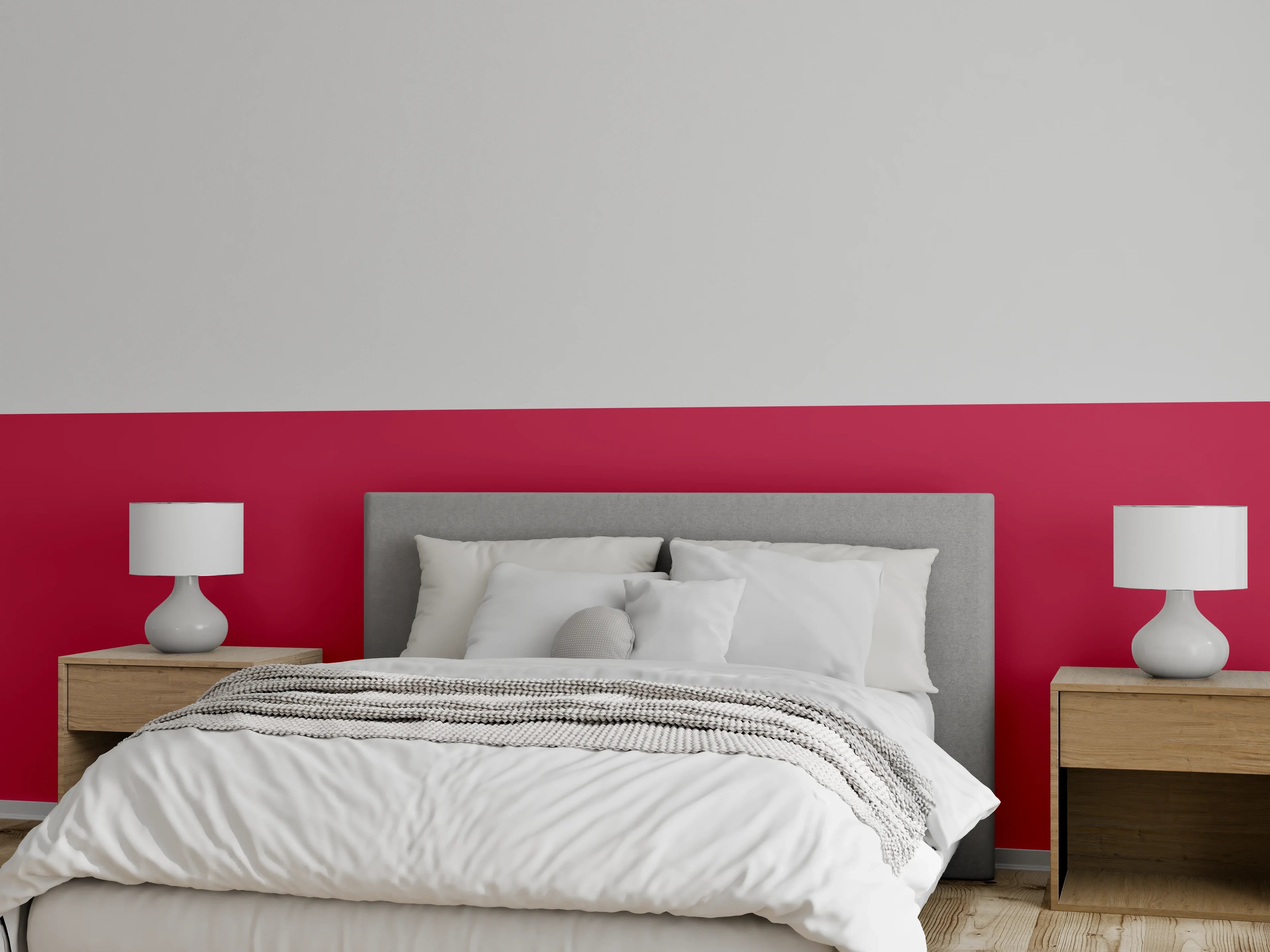 Wandverkleidung Schlafzimmer - RAL 3027 (Himbeerrot)