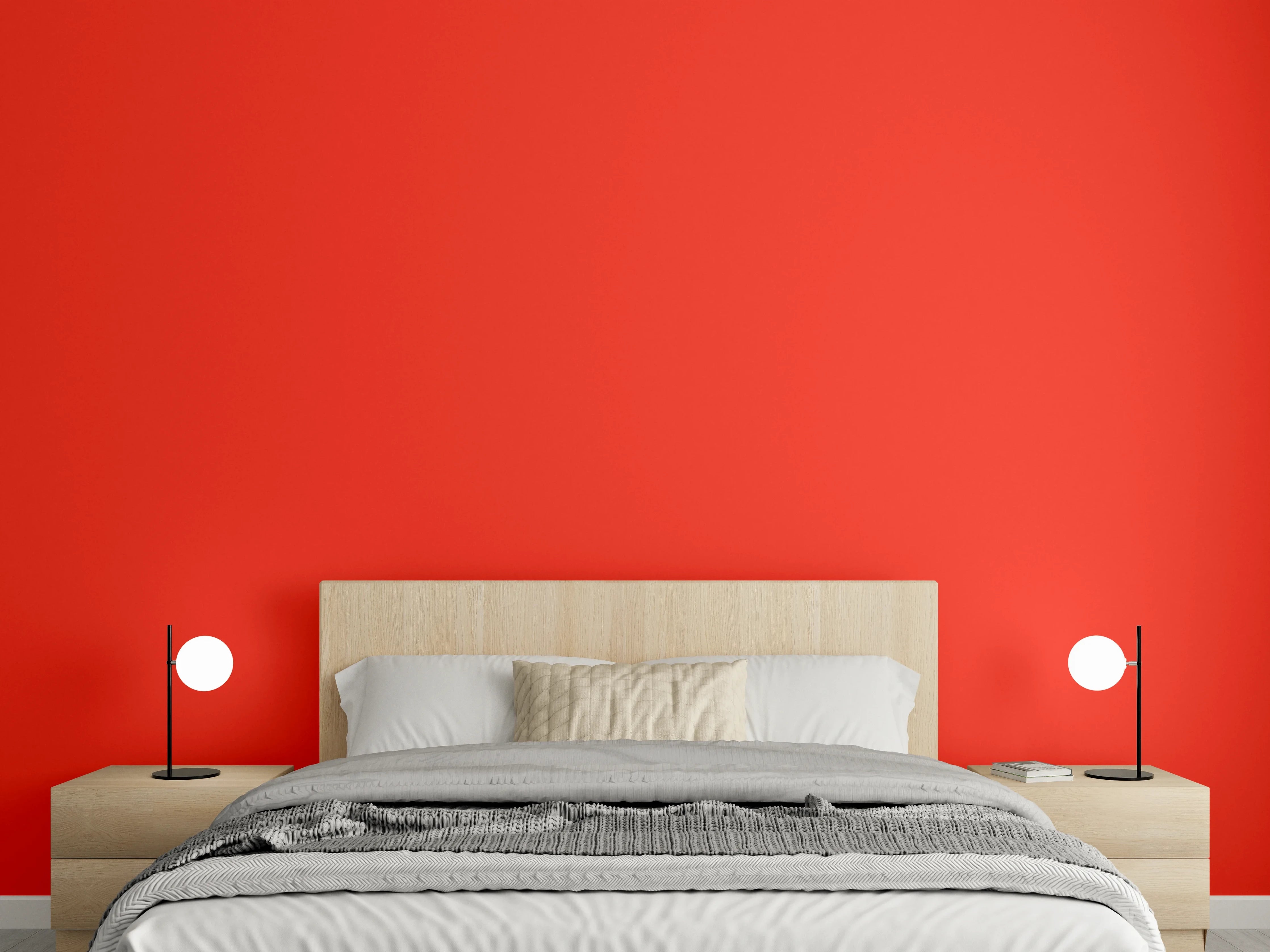 Wandverkleidung Schlafzimmer - RAL 3028 (Reines Rot)