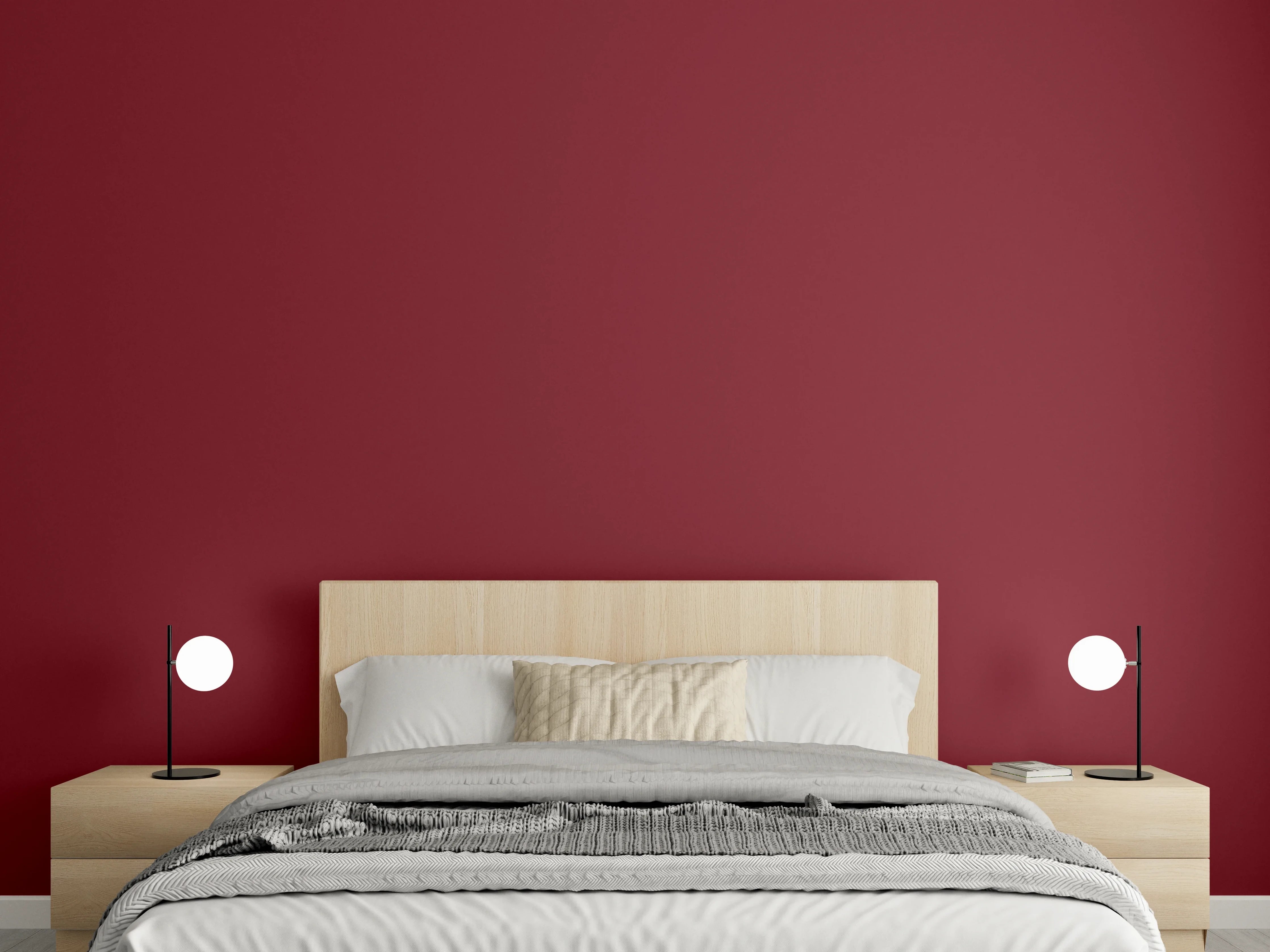 Wandverkleidung Schlafzimmer - RAL 3032 (Perlrubinrot)