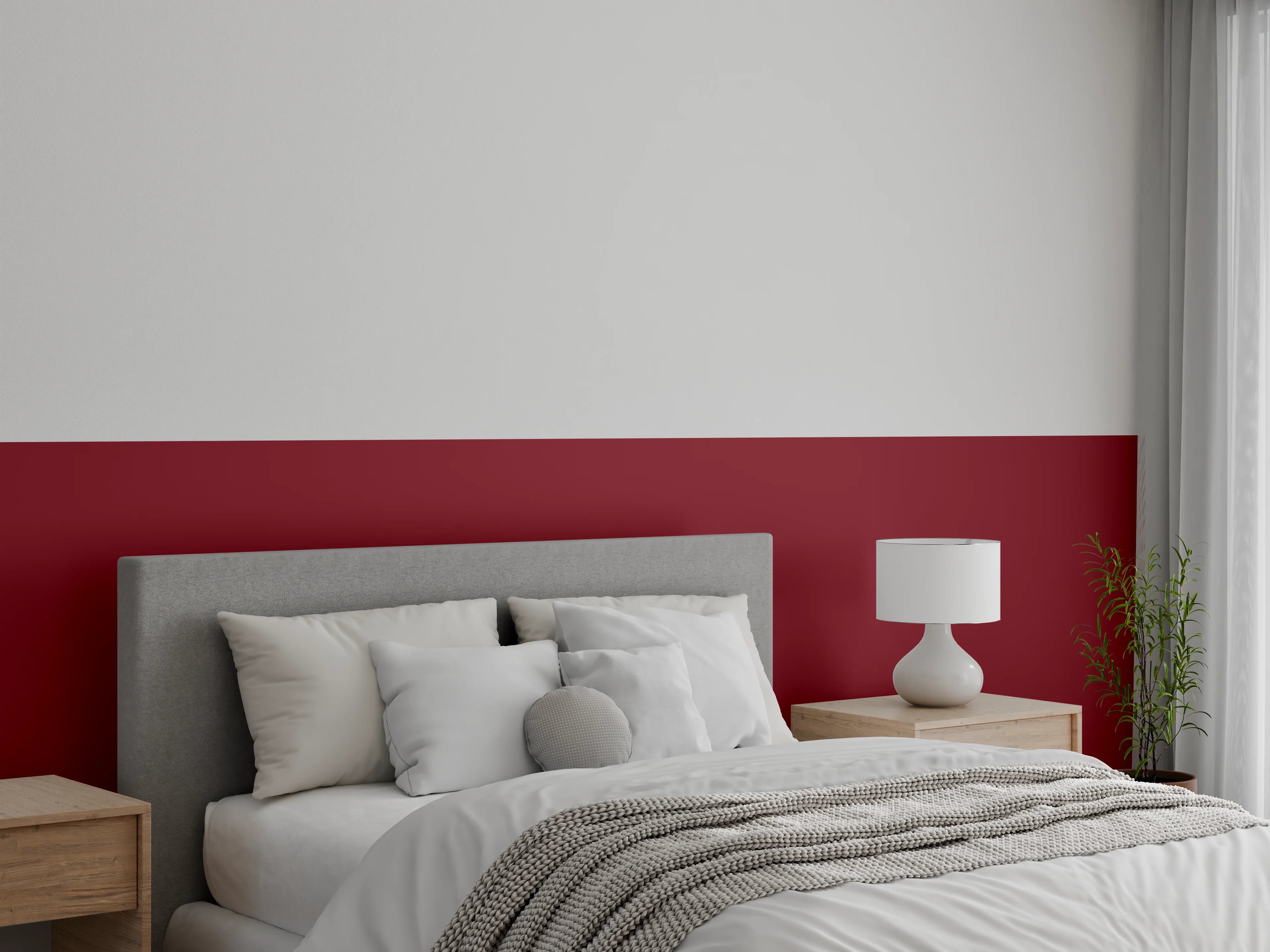 Wandverkleidung Schlafzimmer - RAL 3032 (Perlrubinrot)
